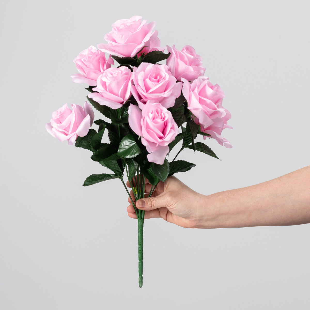 17" Colorfast Lillian Open Rose Bush: Pink detail photo 3