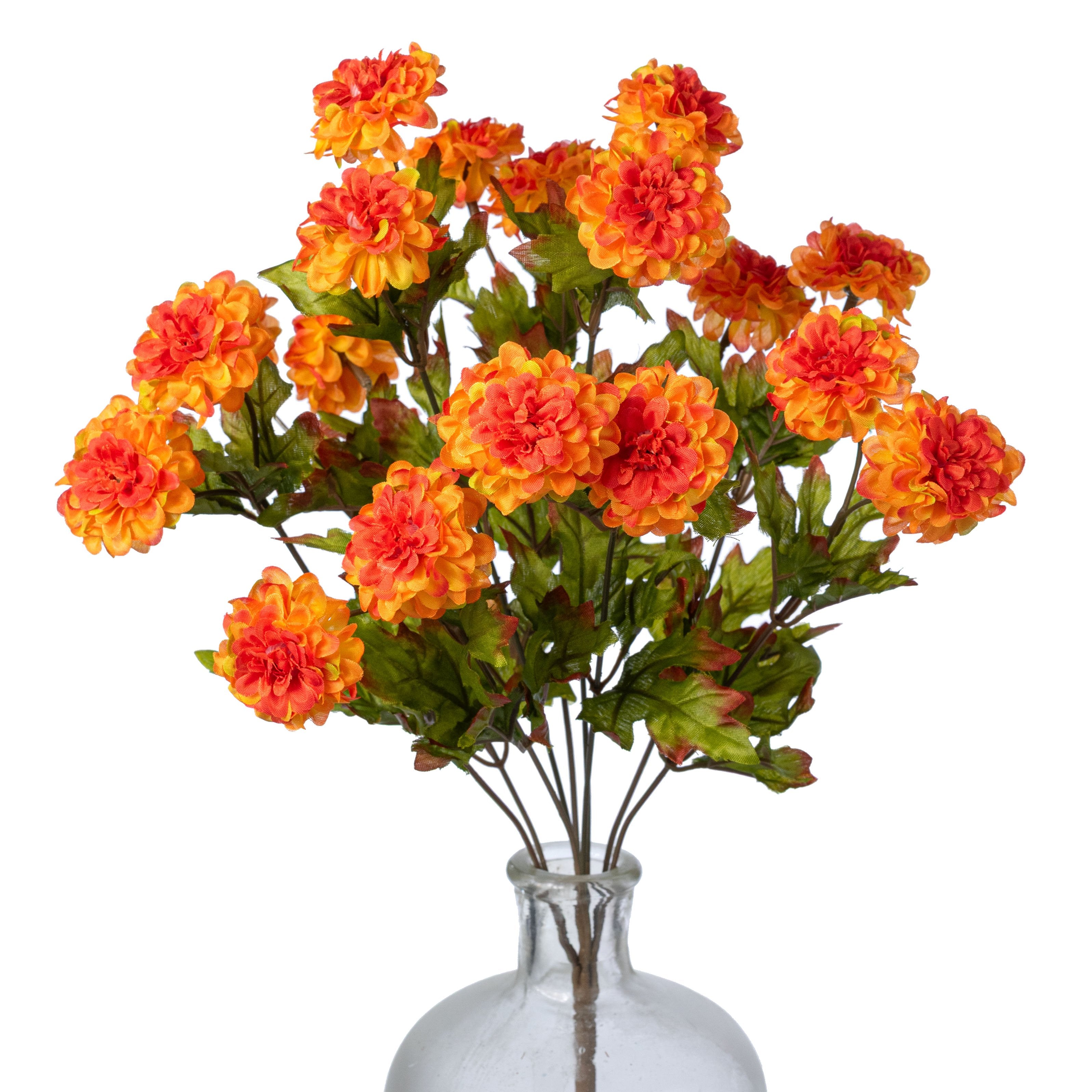 17" Mini Zinnia Bush: Orange (9 Stem) Item Number: 57356OR