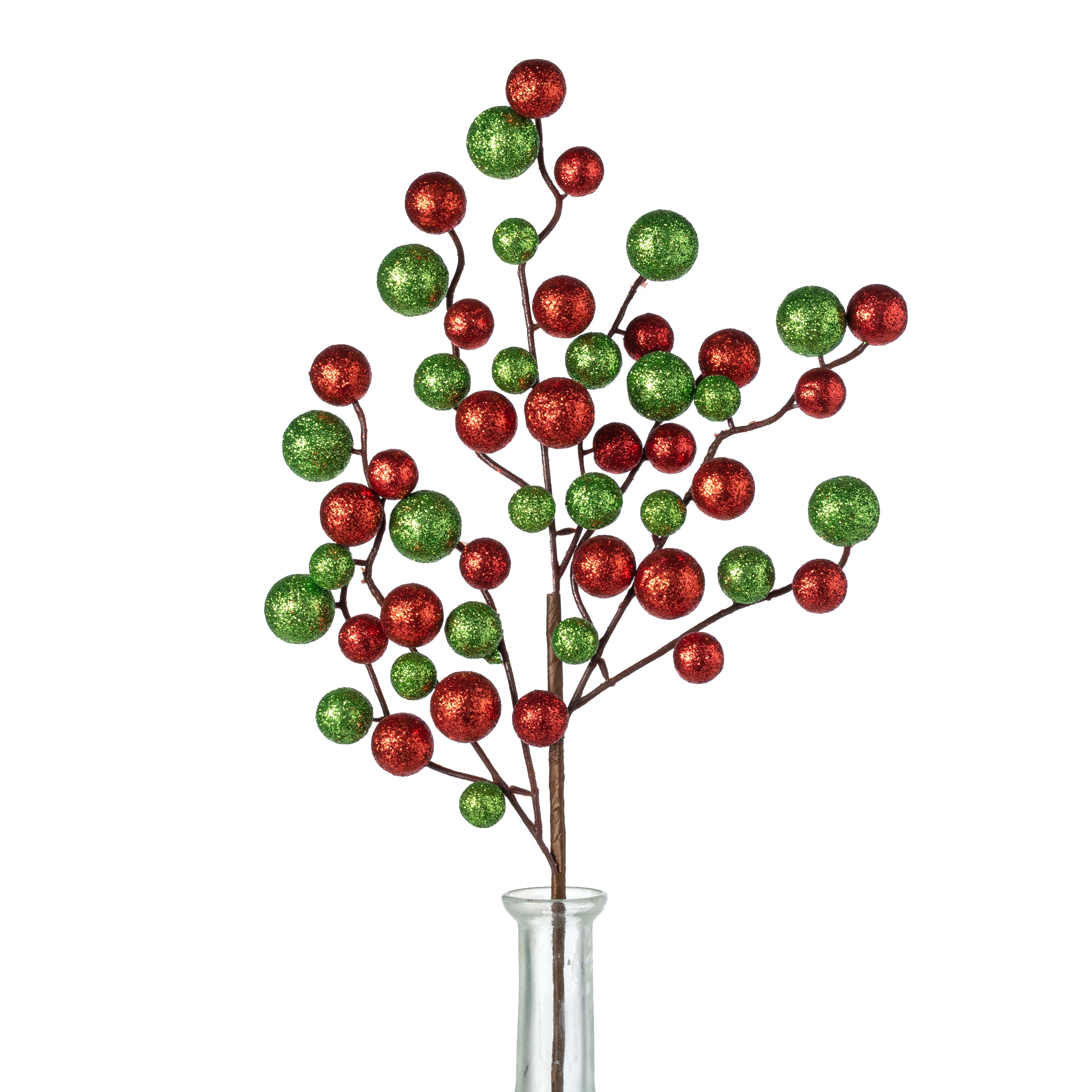 17" Mixed Glitter Ball Pick: Red & Lime Green Item Number: XP379672