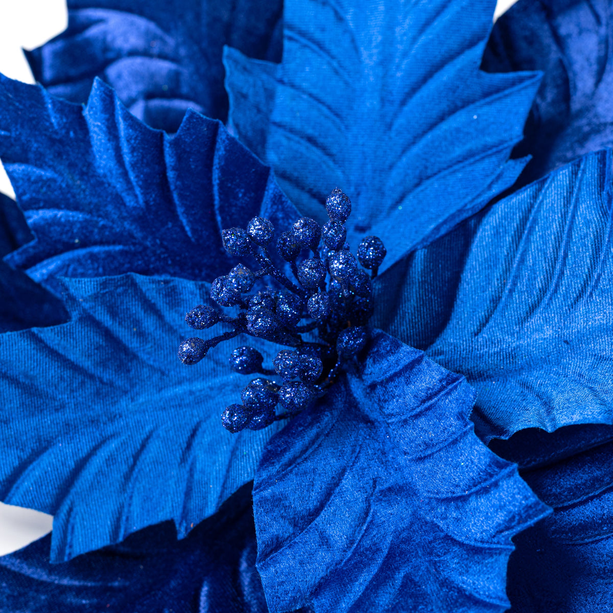 18" x 24" Jumbo Poinsettia Stem: Royal Blue detail photo 3