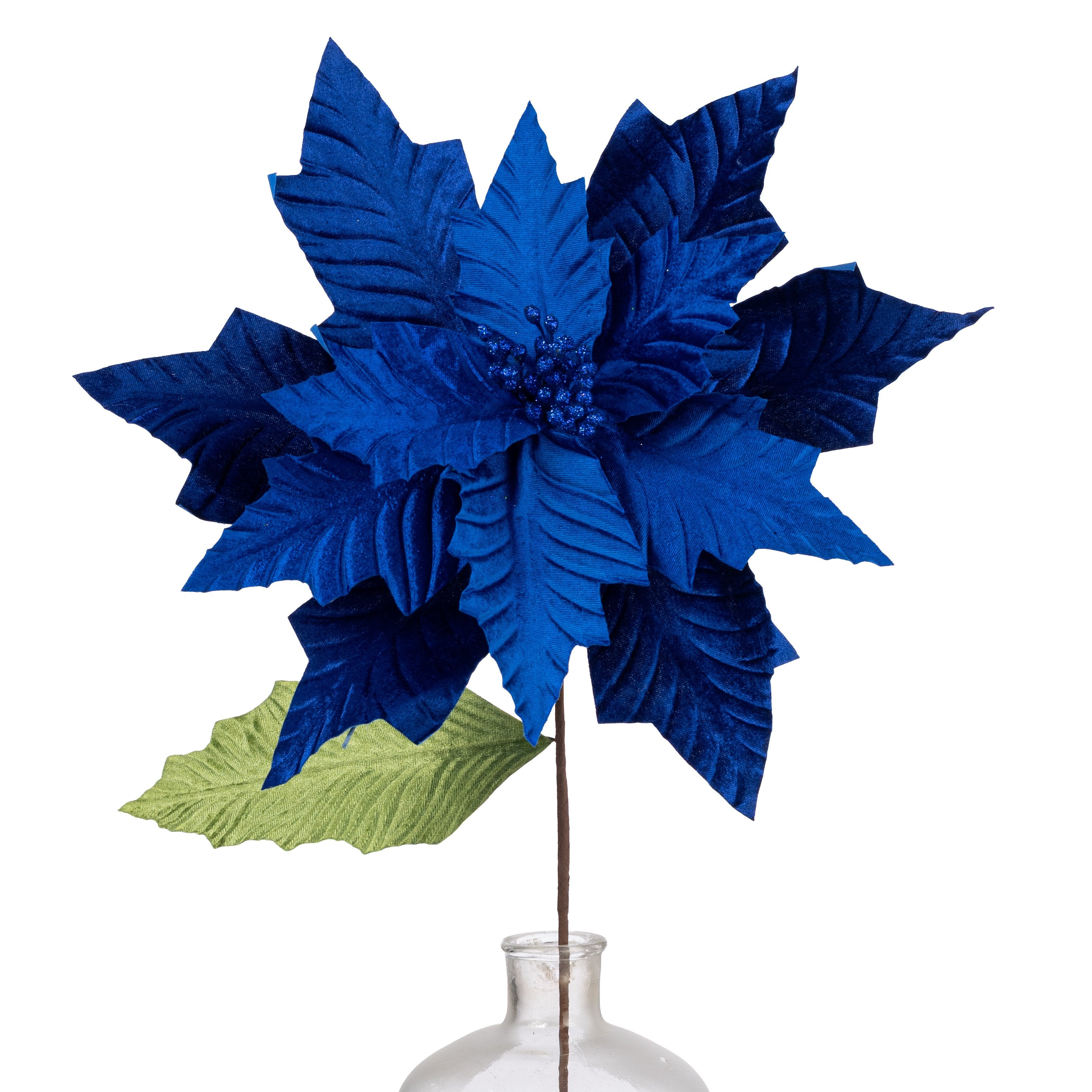 18" x 24" Jumbo Poinsettia Stem: Royal Blue Item Number: NF412325