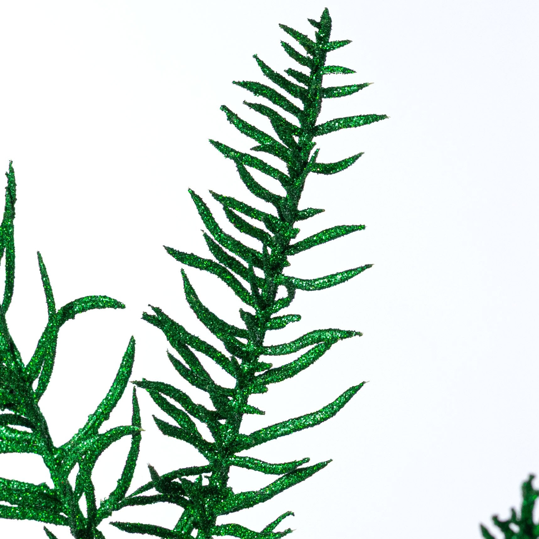 18" Glittered Noble Pine Spray: Laser Emerald Green Lifestyle Photo