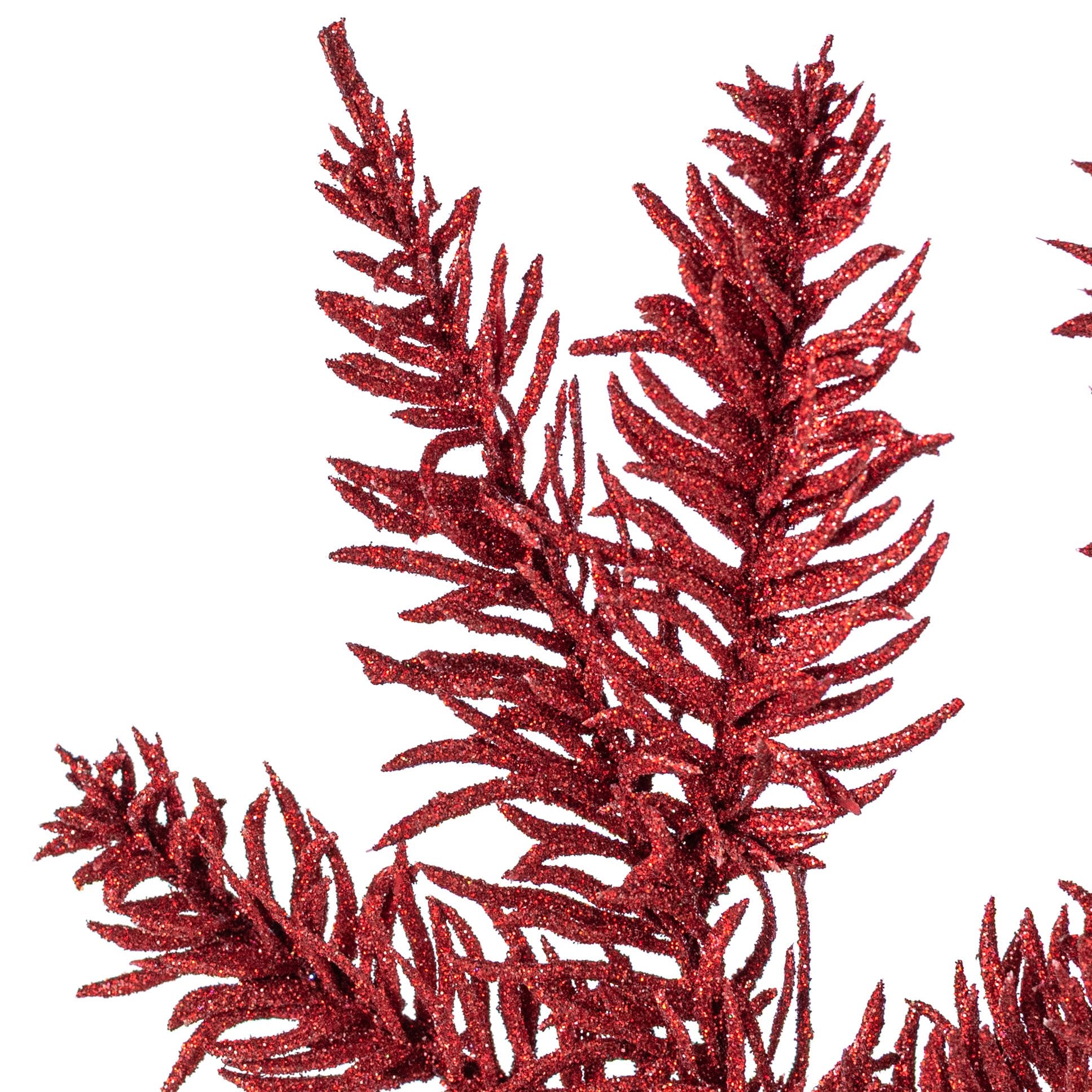 18" Glittered Noble Pine Spray: Laser Red Lifestyle Photo