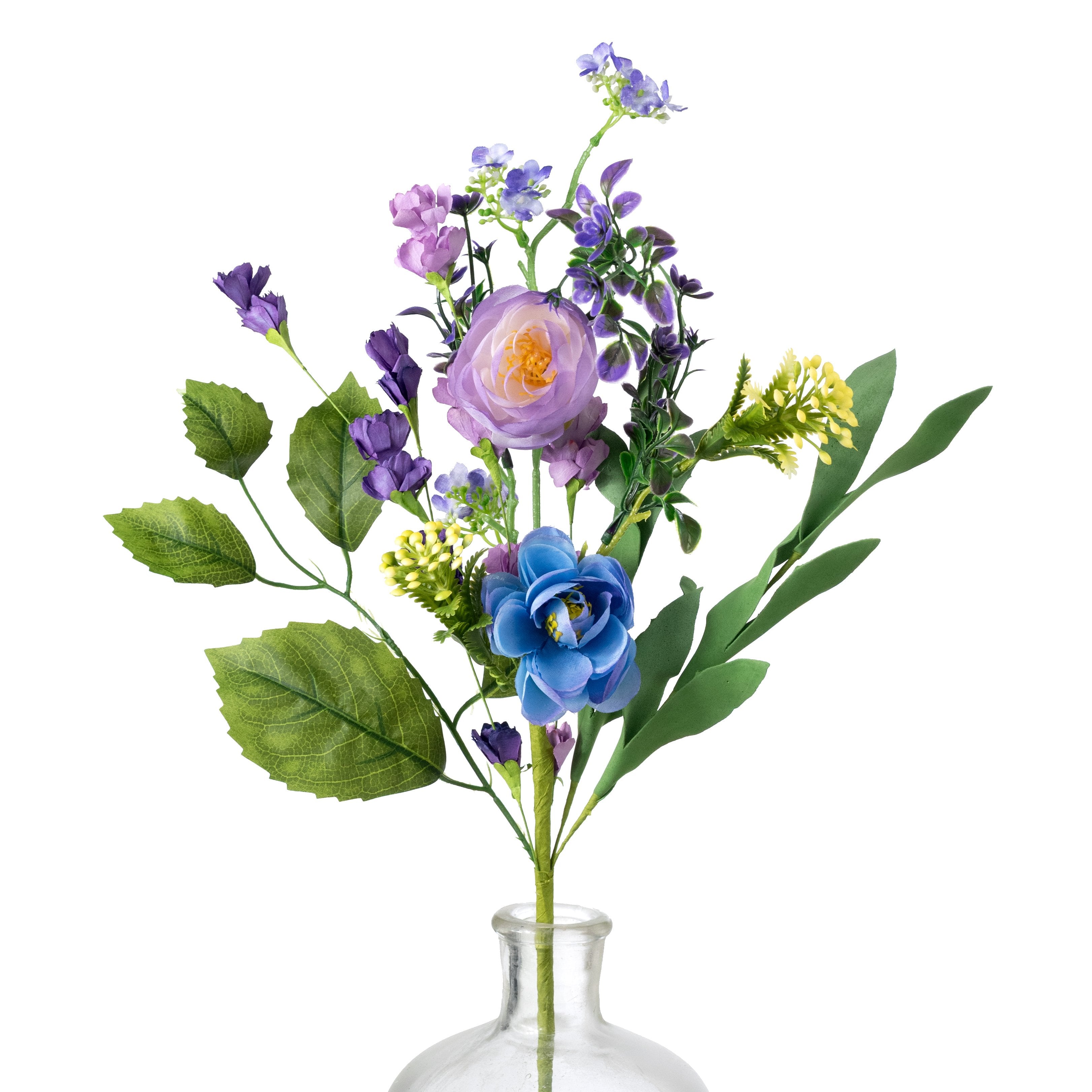18" Mixed Ranunculus Garden Spray: Purple & Blue Item Number: 550125