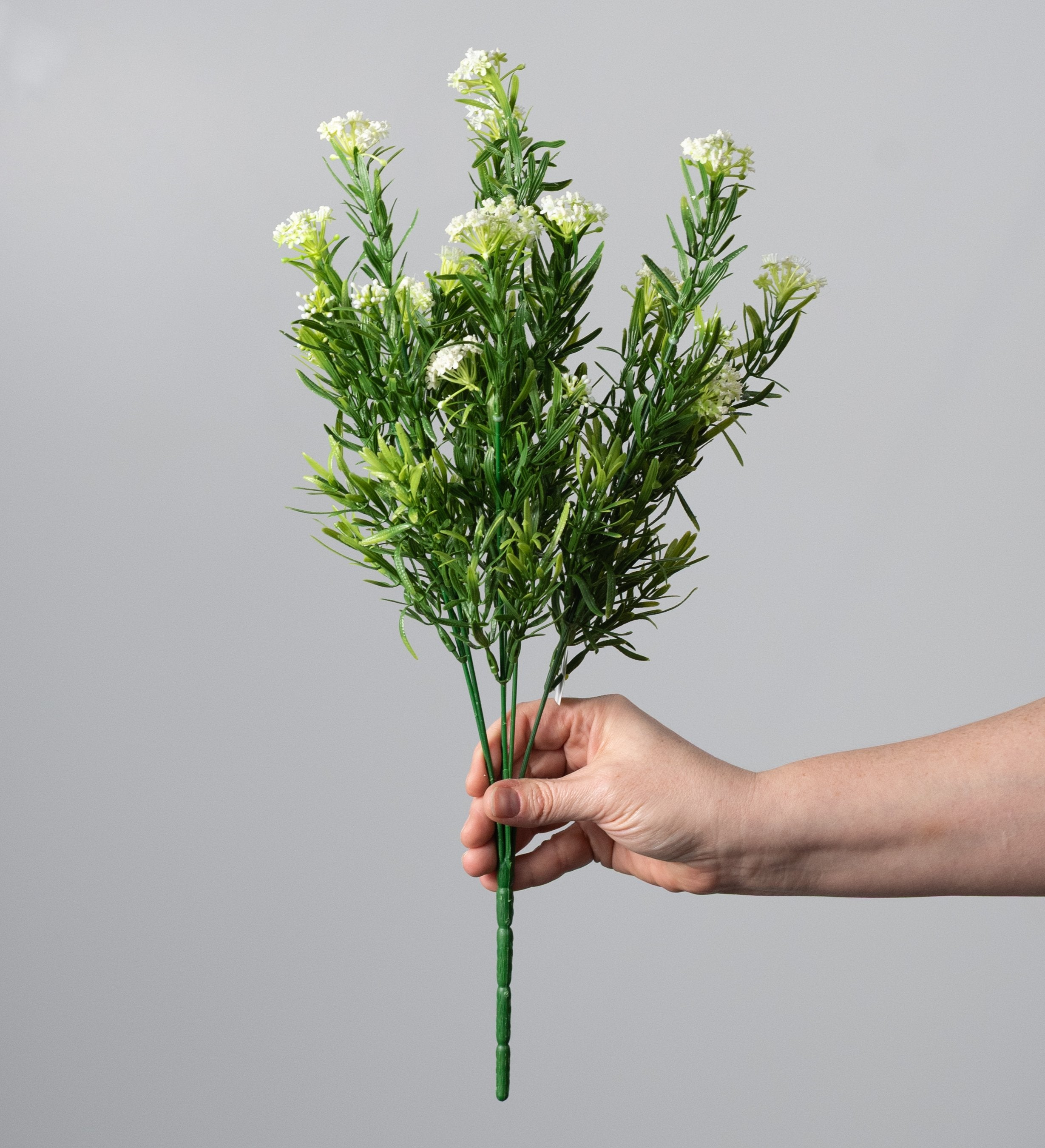 18" Plastic Flowering Sedum Leaves Bush: Cream (7 Stem) detail photo 3