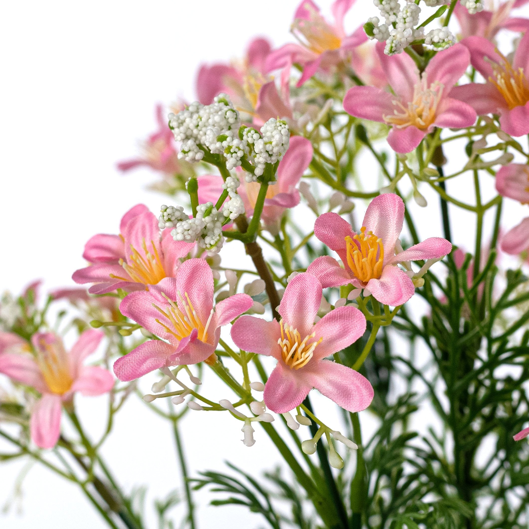 18" Plastic Star Flower Bush: Pink (7 Stem) Lifestyle Photo