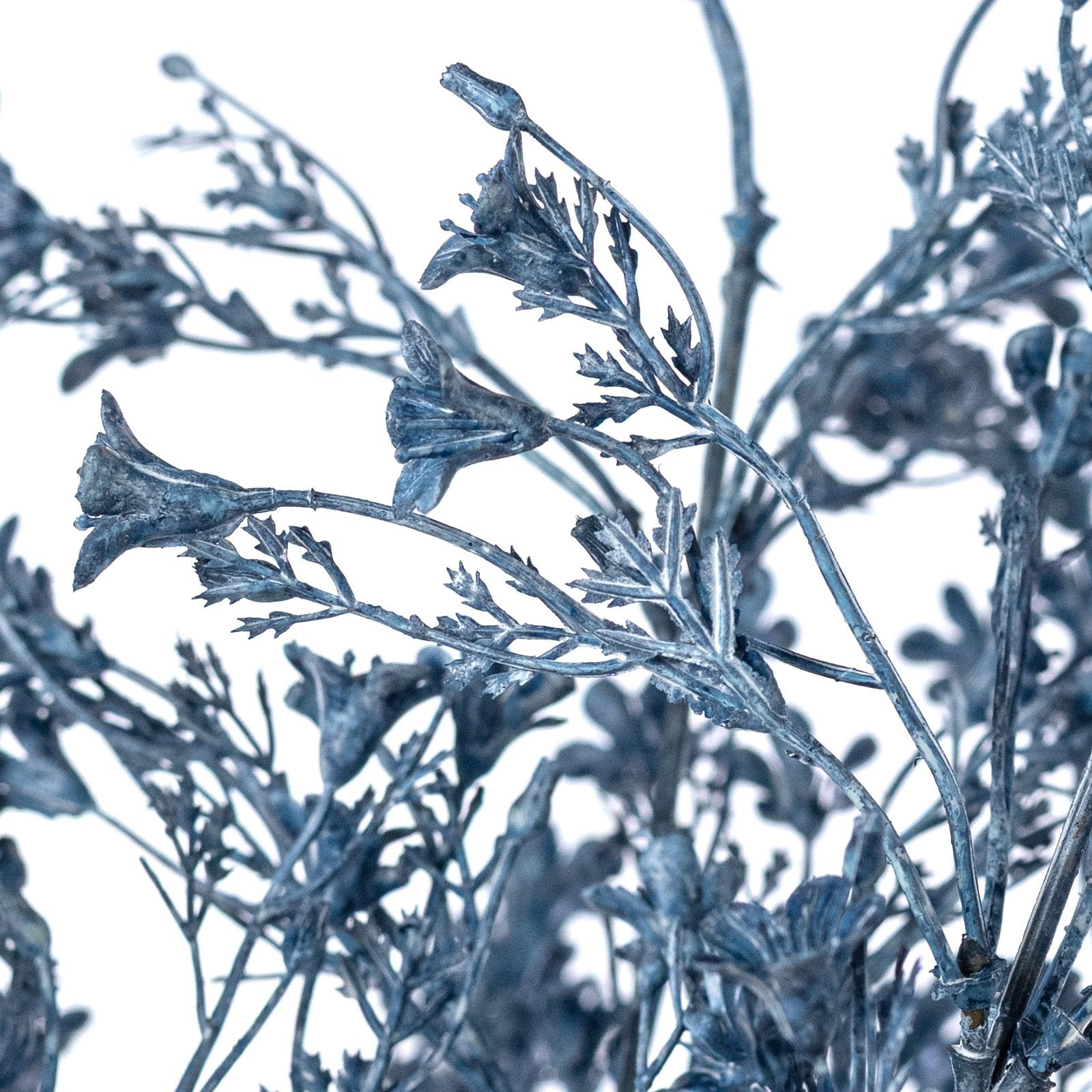 18" Plastic Wax Flower Bush: Smoke Blue (7 Stem) detail photo 4