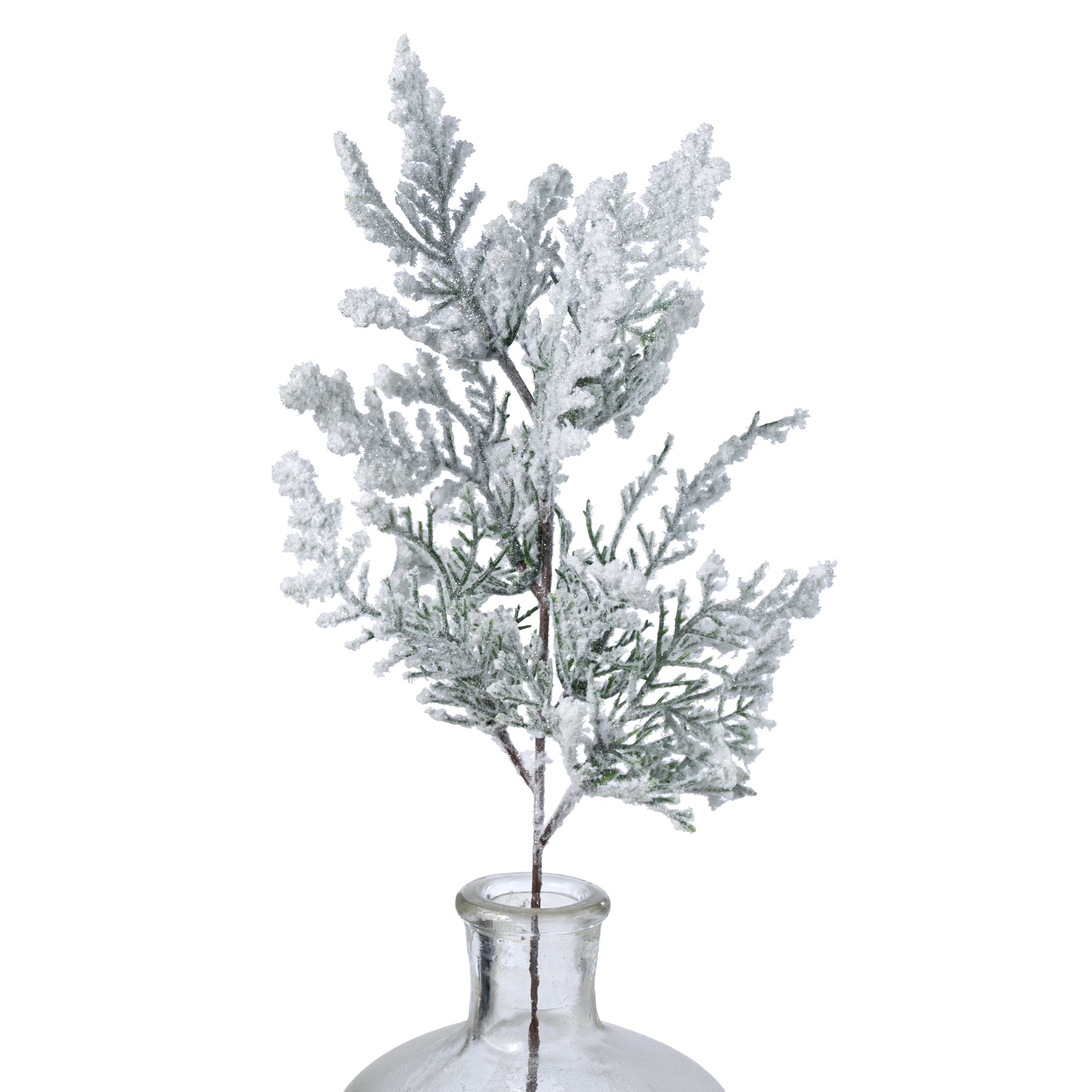 18" Snow Covered Cedar Spray: Two-Tone Green Item Number: 137861