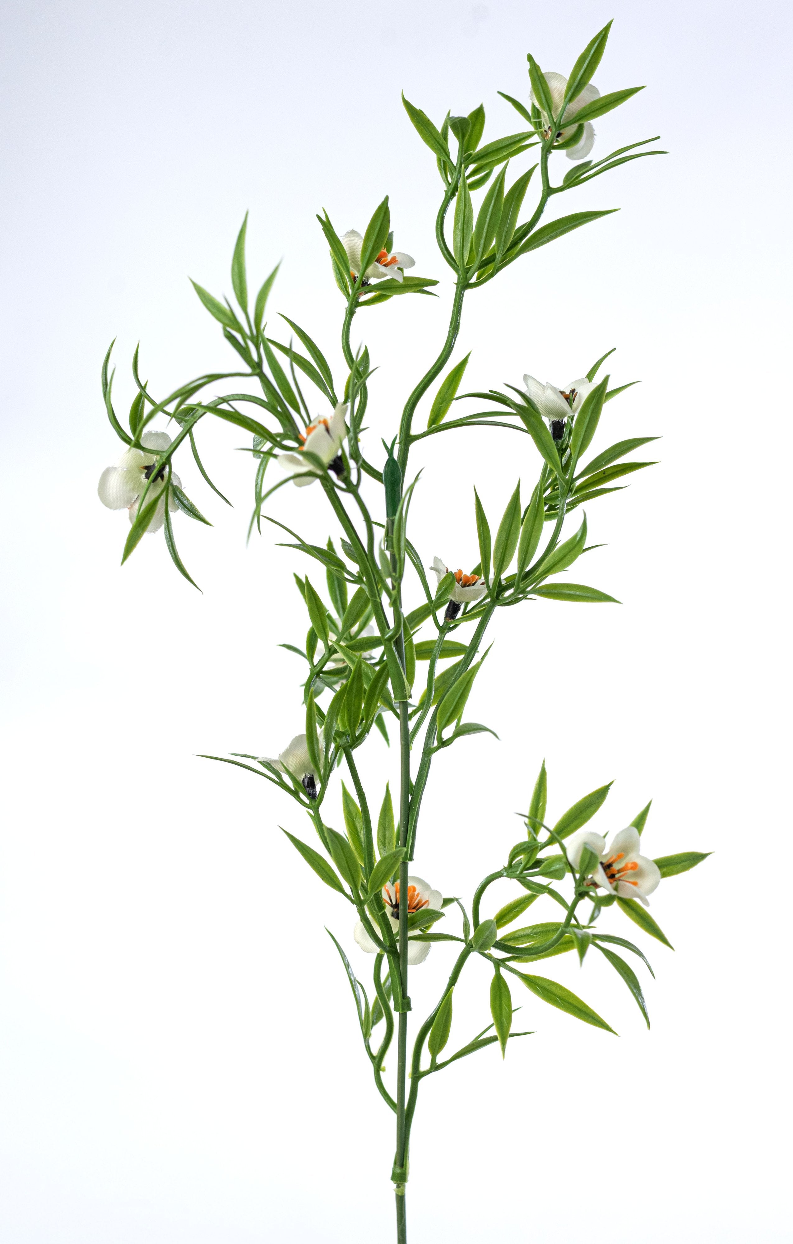19" Fabric Flower Filler Bush: Cream detail photo 5