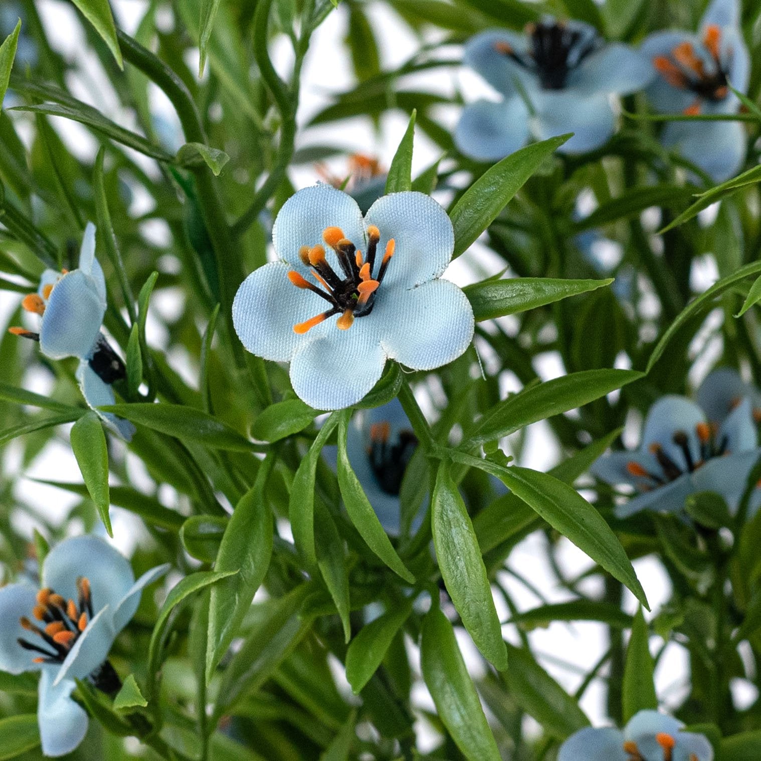 19" Fabric Flower Filler Bush: Light Blue Lifestyle Photo
