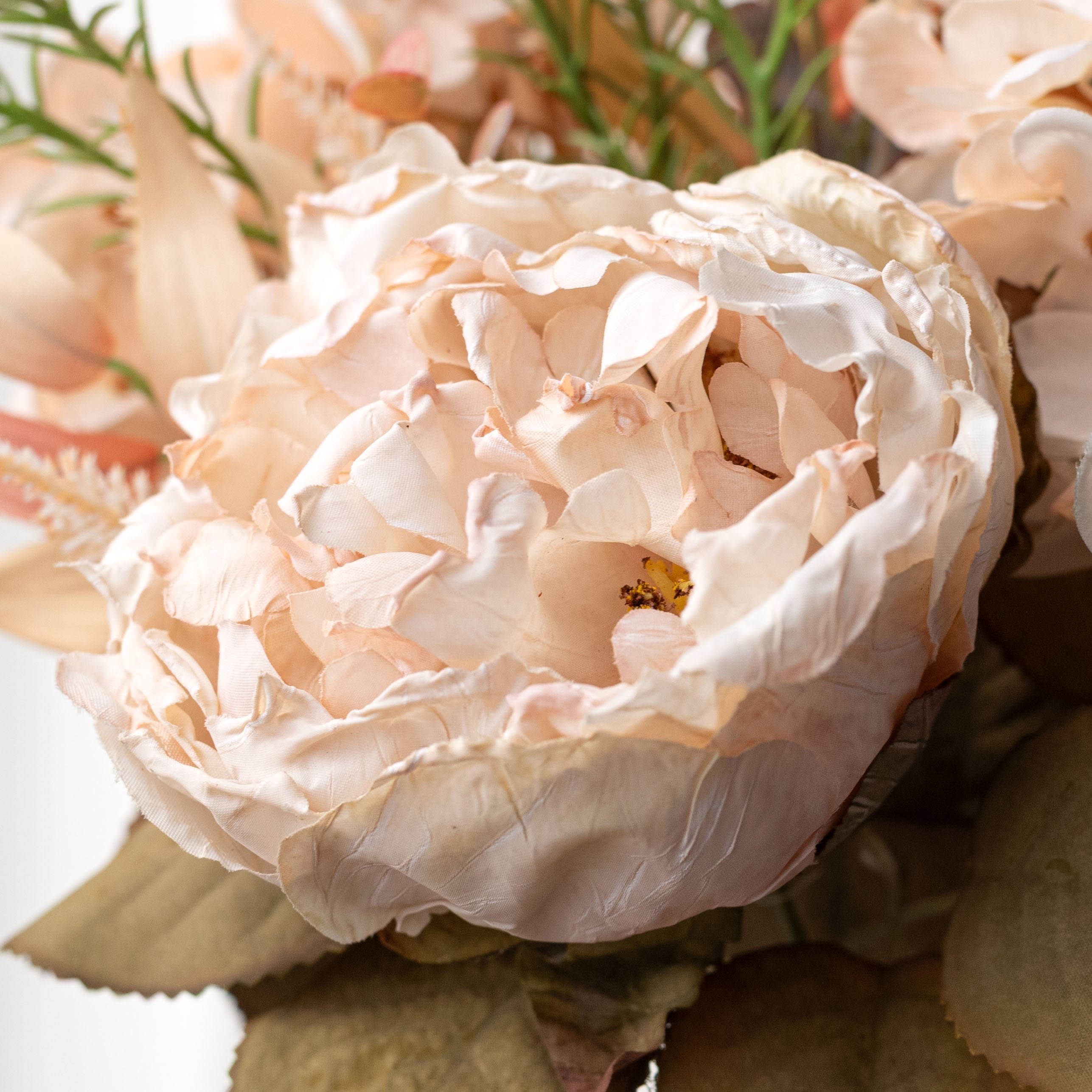 19" Peony & Hydrangea Bush: Blush Beige (9 Stem) Lifestyle Photo