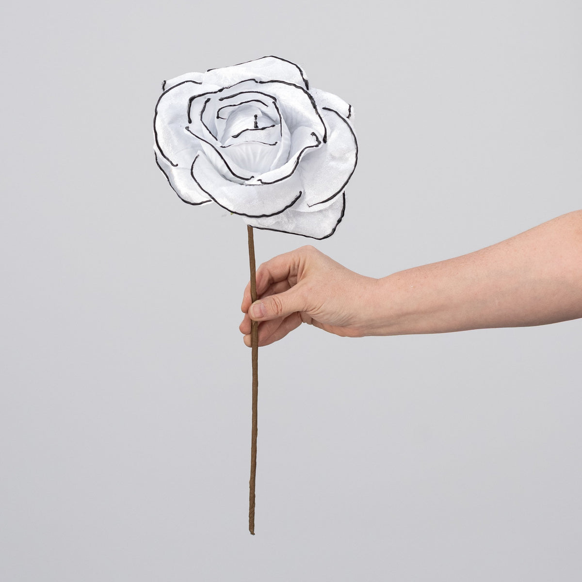 8" x 19" Velvet Rose Stem: White & Black detail photo 3