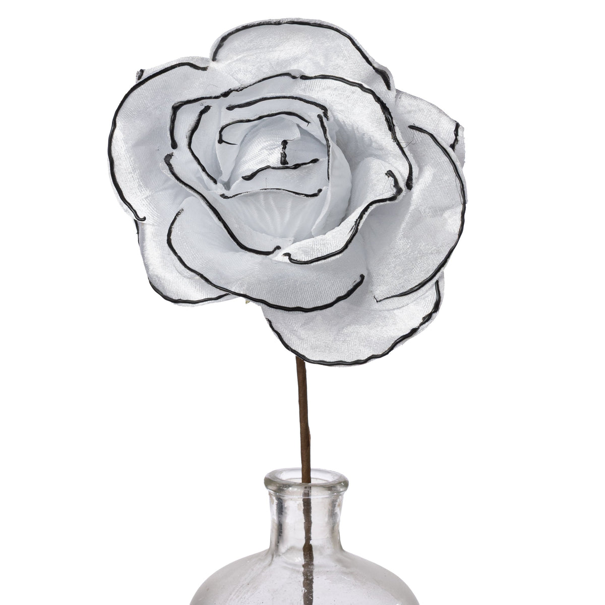 8" x 19" Velvet Rose Stem: White & Black Item Number: FH826527