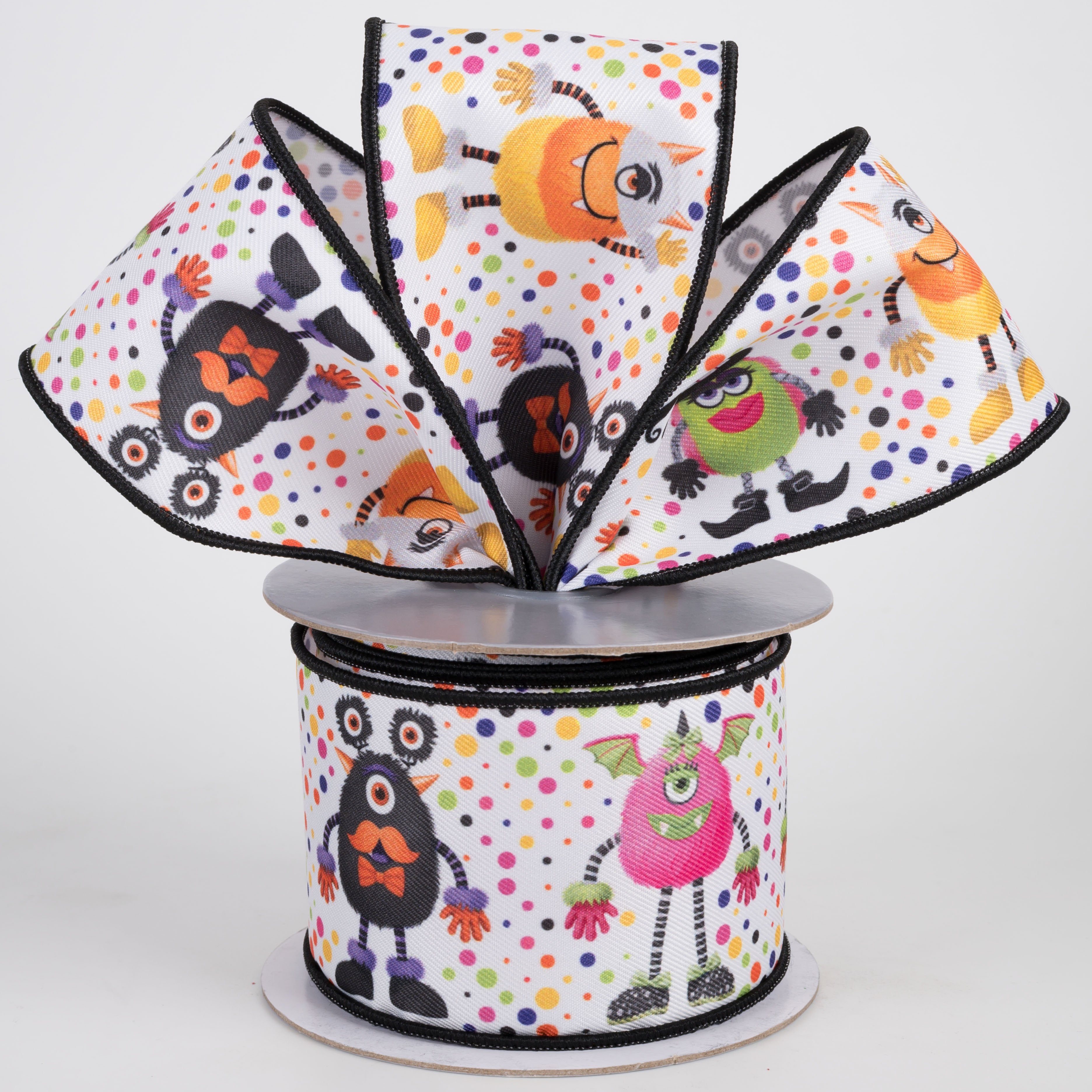 2.5" Brilliance Digital Print Halloween Monsters Ribbon (10 Yards) Lifestyle Photo