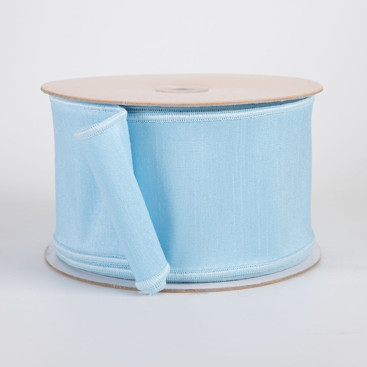 2.5" Double Sided Fused Dupioni Ribbon: Light Blue (10 Yards) Item Number: LX403403