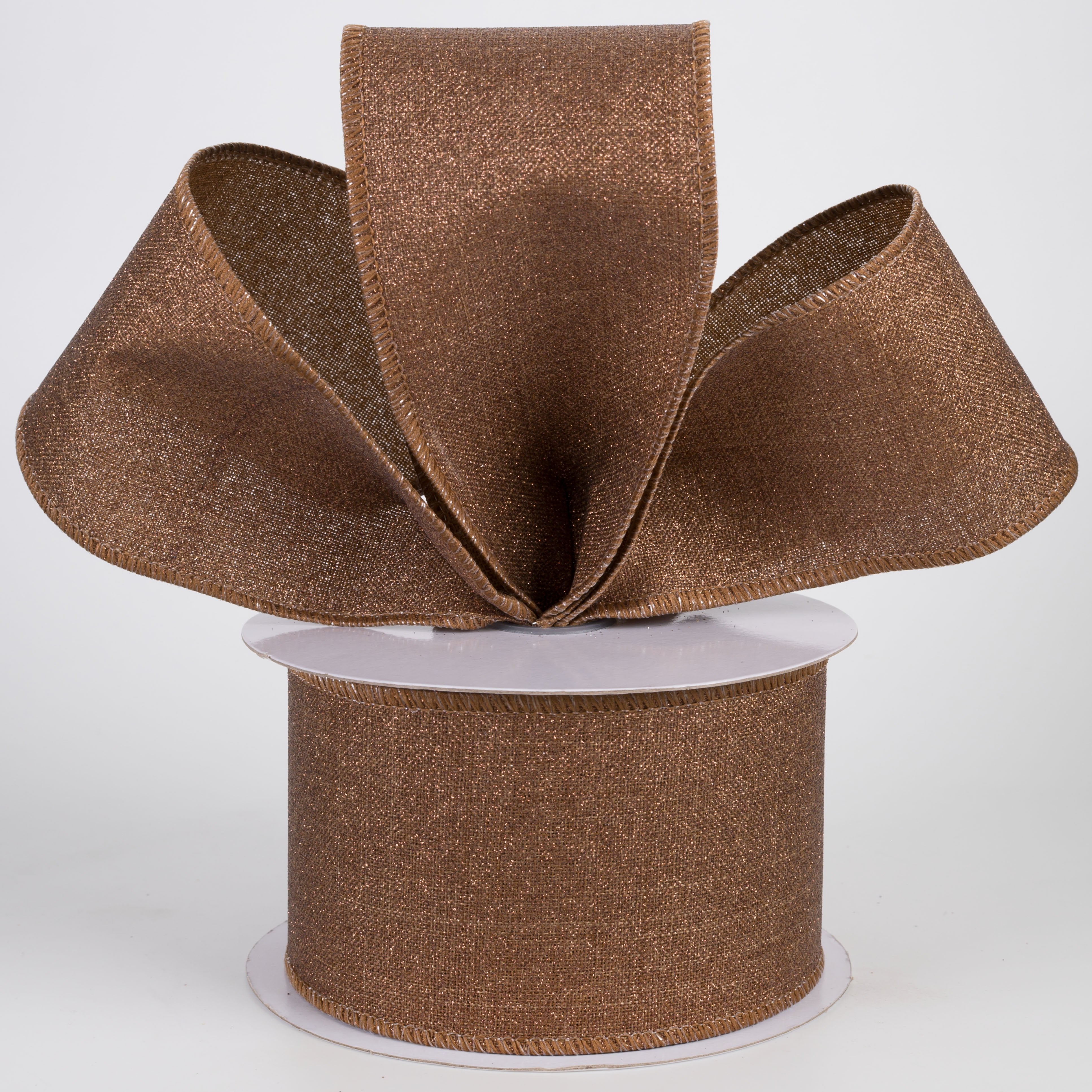 2.5" Fine Glitter on Royal Ribbon: Brown (10 Yards) Lifestyle Photo