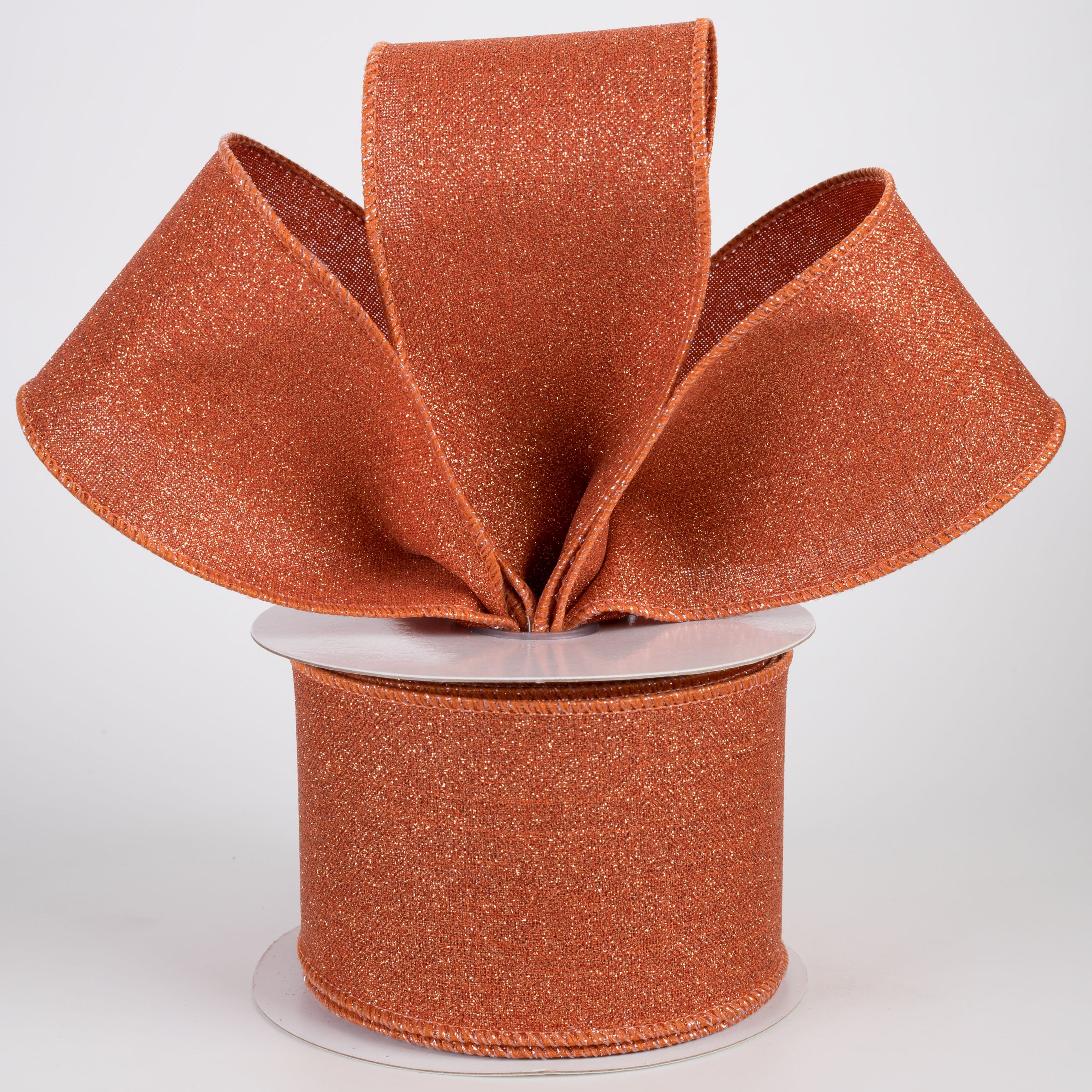 2.5" Fine Glitter on Royal: Terracotta Orange (10 Yards) Lifestyle Photo