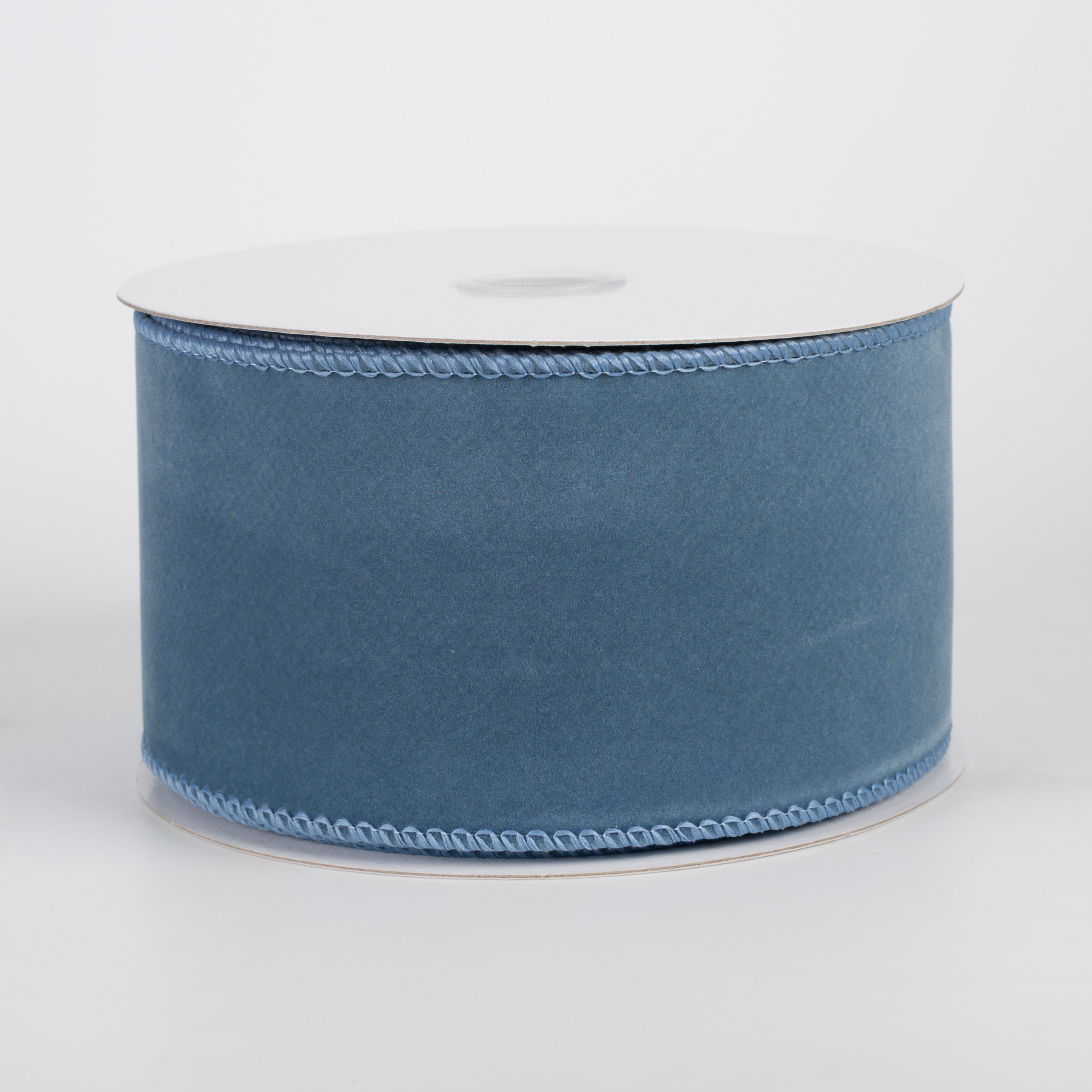 2.5" Flat Velvet Ribbon: Dusty Blue (10 Yards) Item Number: 61624-40-05
