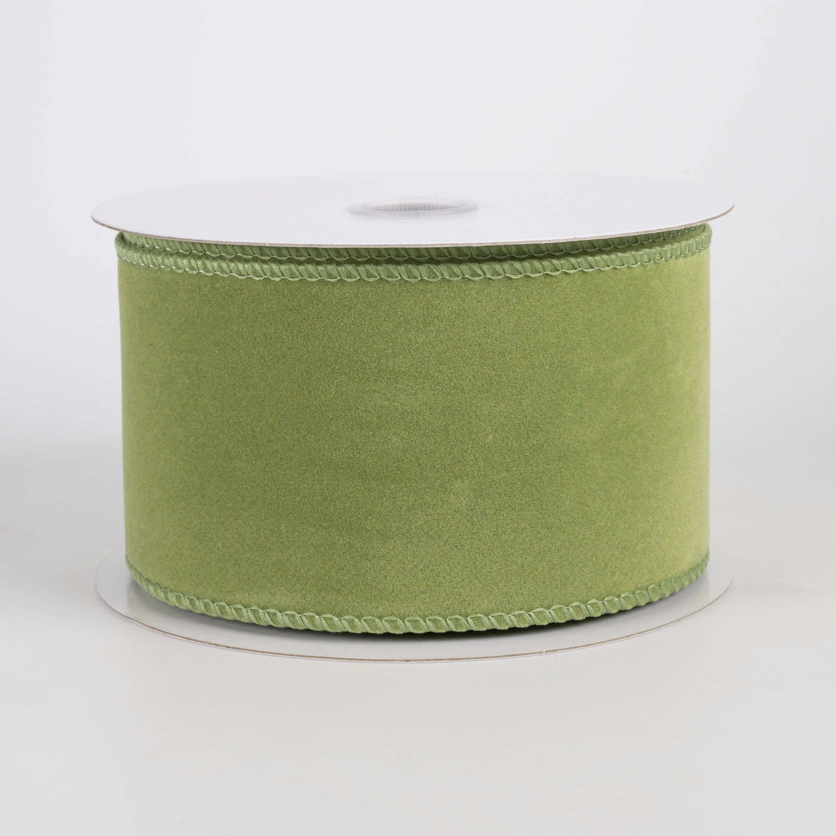 2.5" Flat Velvet Ribbon: Sage Green (10 Yards) Item Number: 61624-40-06