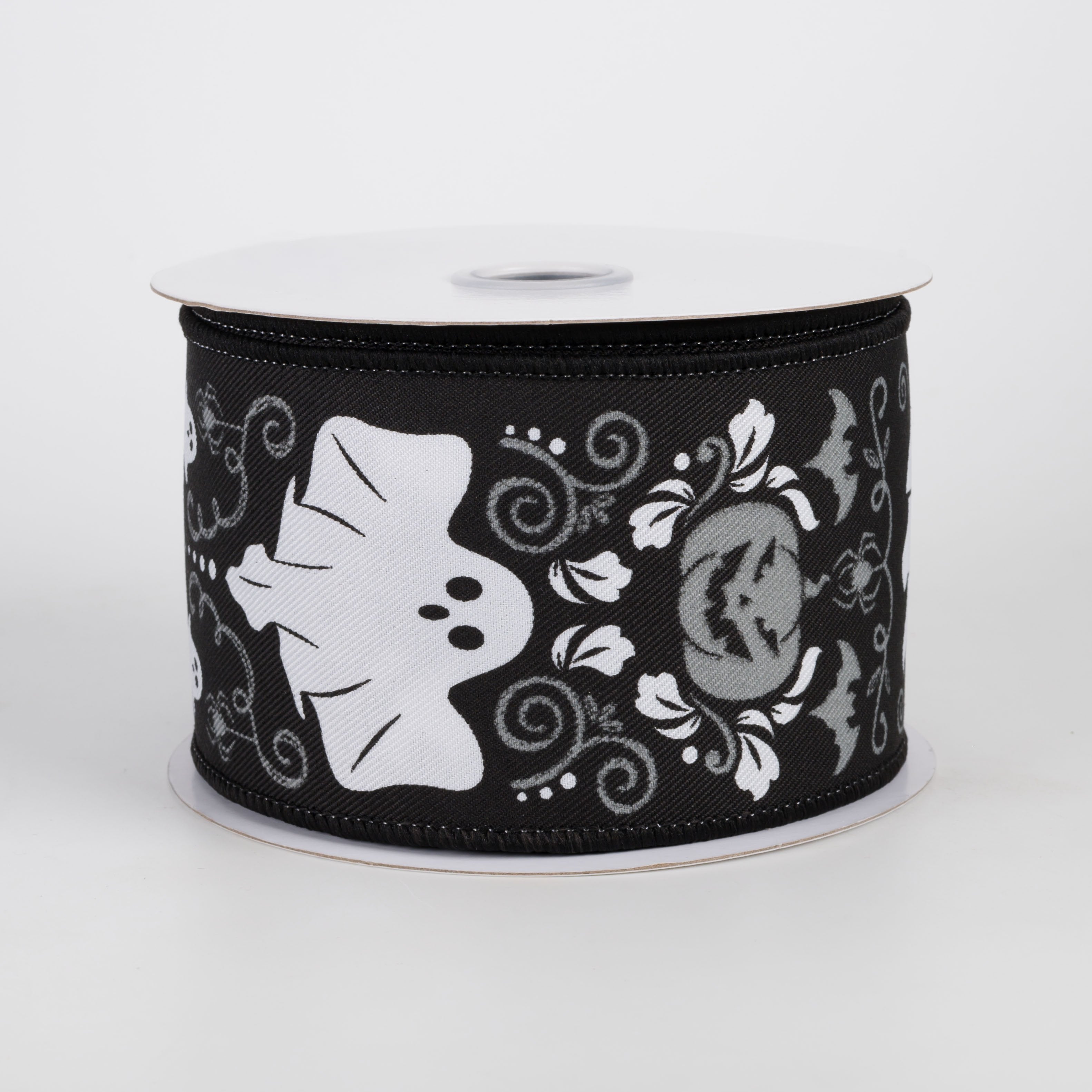 2.5" Halloween Damask Ribbon: Black & White (10 Yards) Item Number: RGF1688X6