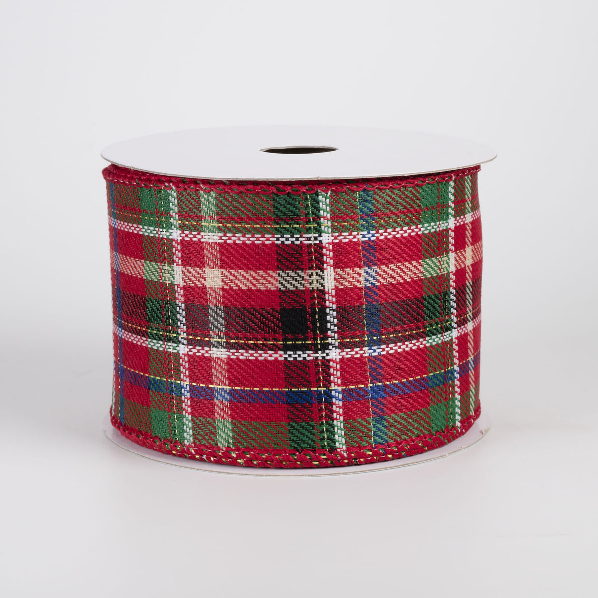 2.5" Homespun Laurel Plaid Ribbon: Red, Green & Blue (10 Yards) Item Number: 71677-40-25