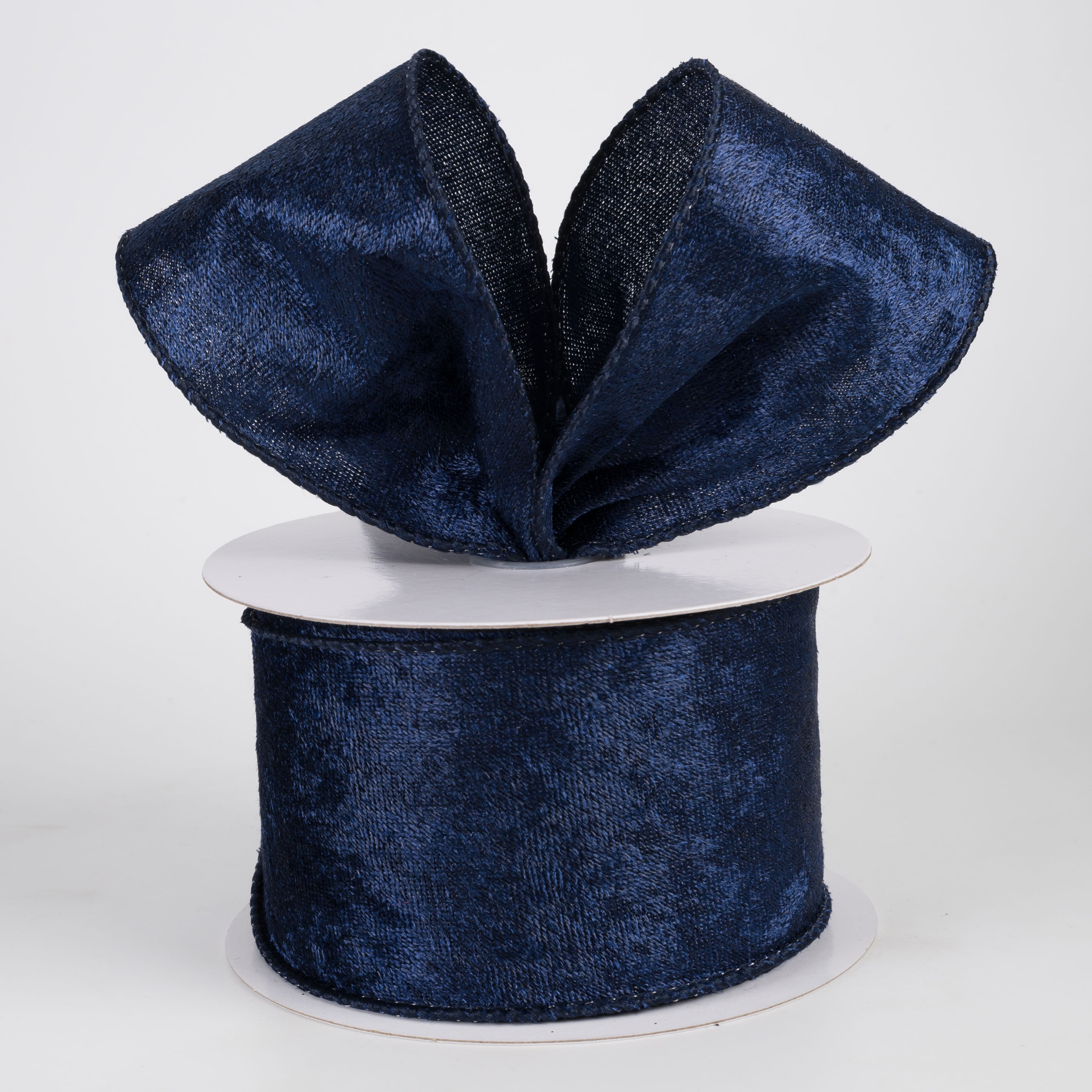 2.5" Lush Velvet Ribbon: Navy Blue (10 Yards) Lifestyle Photo
