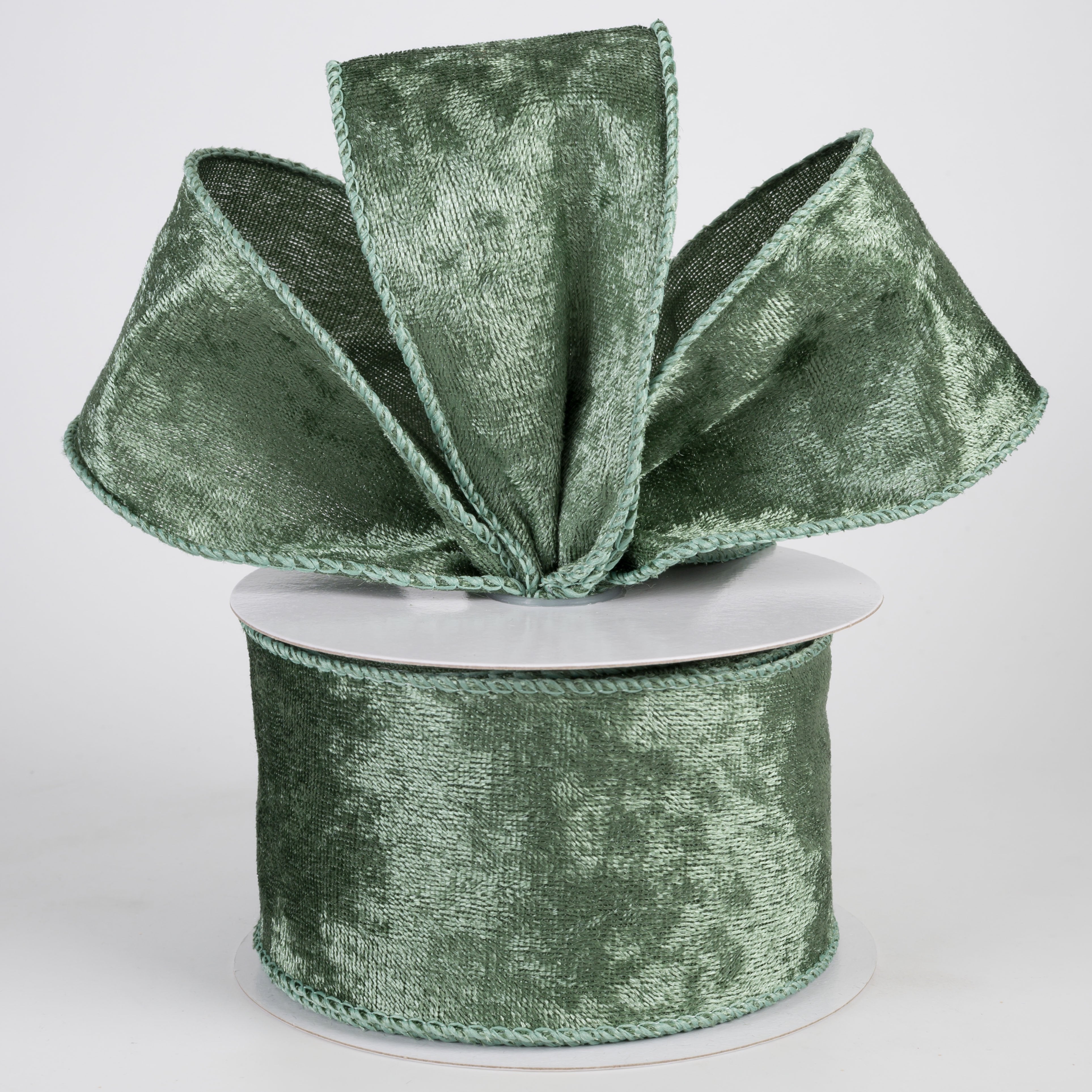 2.5" Lush Velvet Ribbon: Sage Green (10 Yards) Lifestyle Photo
