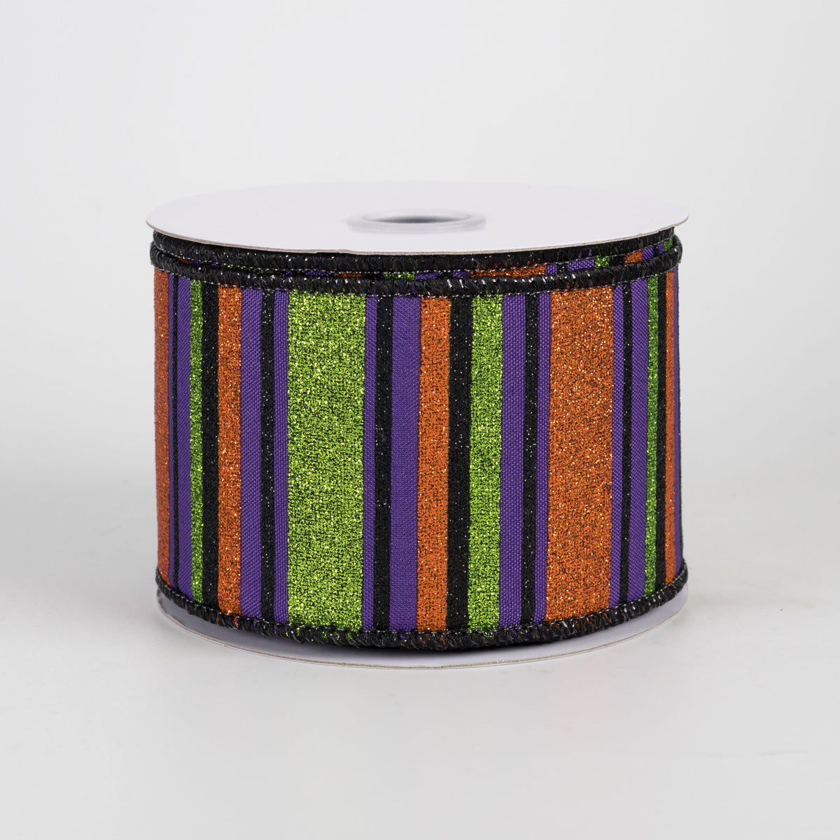 2.5" Multi Glitter Stripes Ribbon: Halloween (10 Yards) Item Number: RGF191523