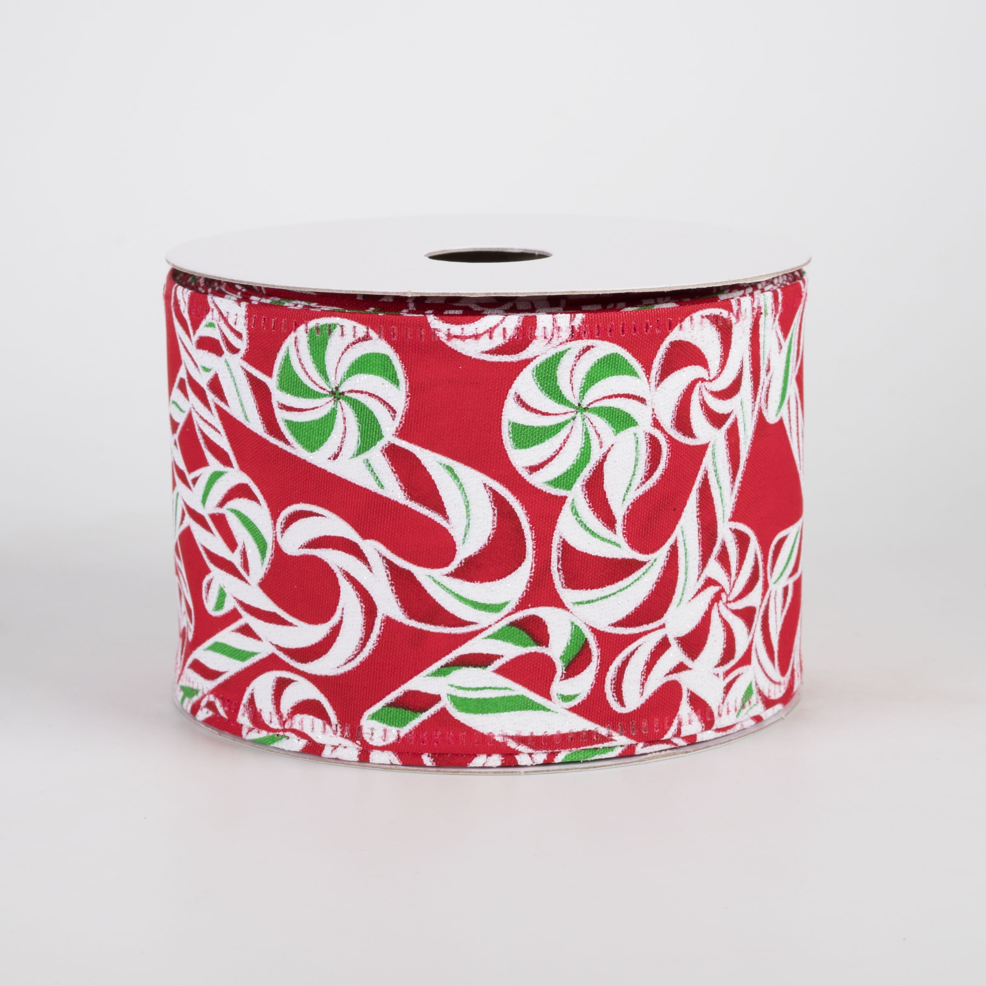 2.5" Tons of Candy Canes Satin Ribbon: Red (10 Yards) Item Number: 76646-40-01