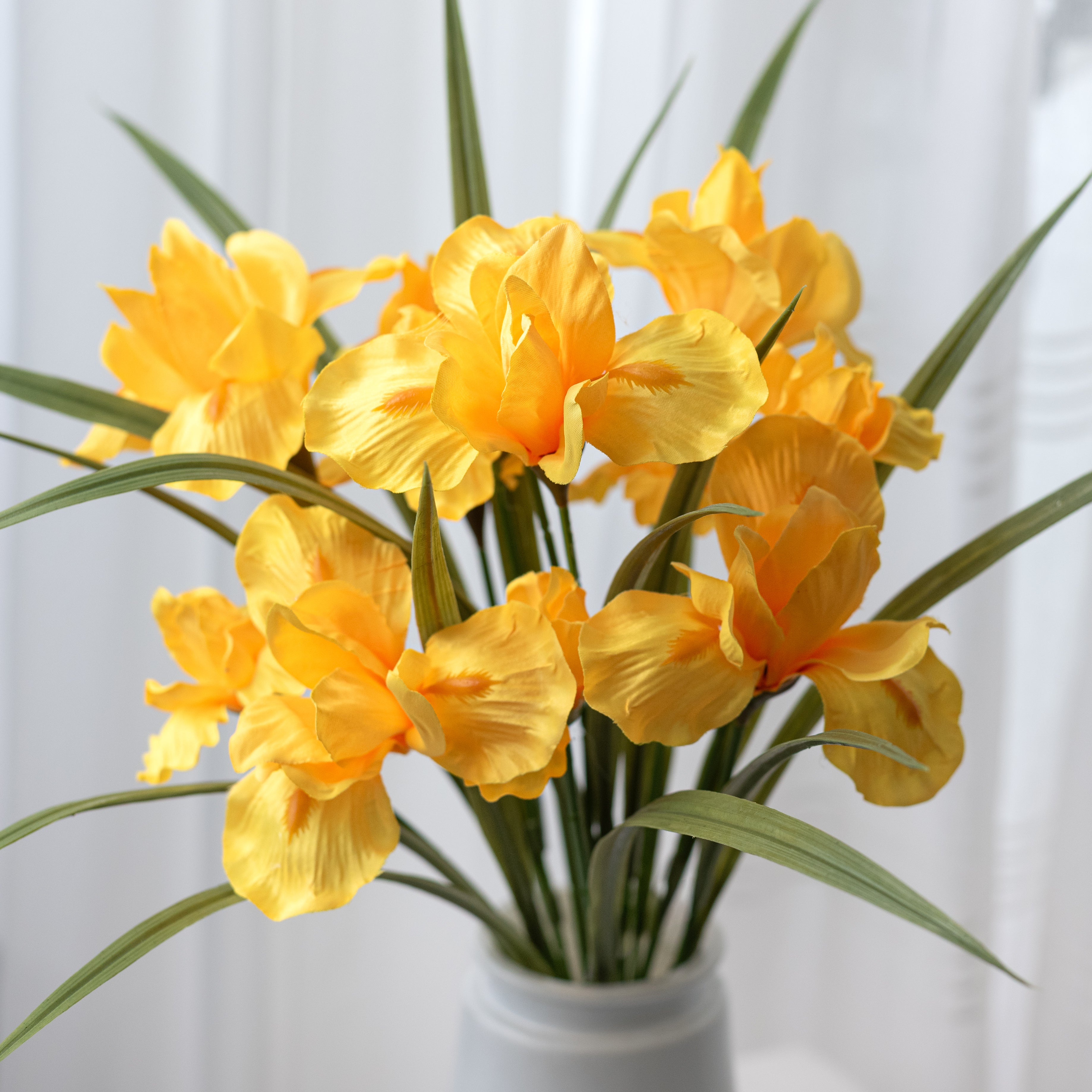 20" Artificial Iris Bush: Golden Yellow (12 Stem) Item Number: 85702-YEL