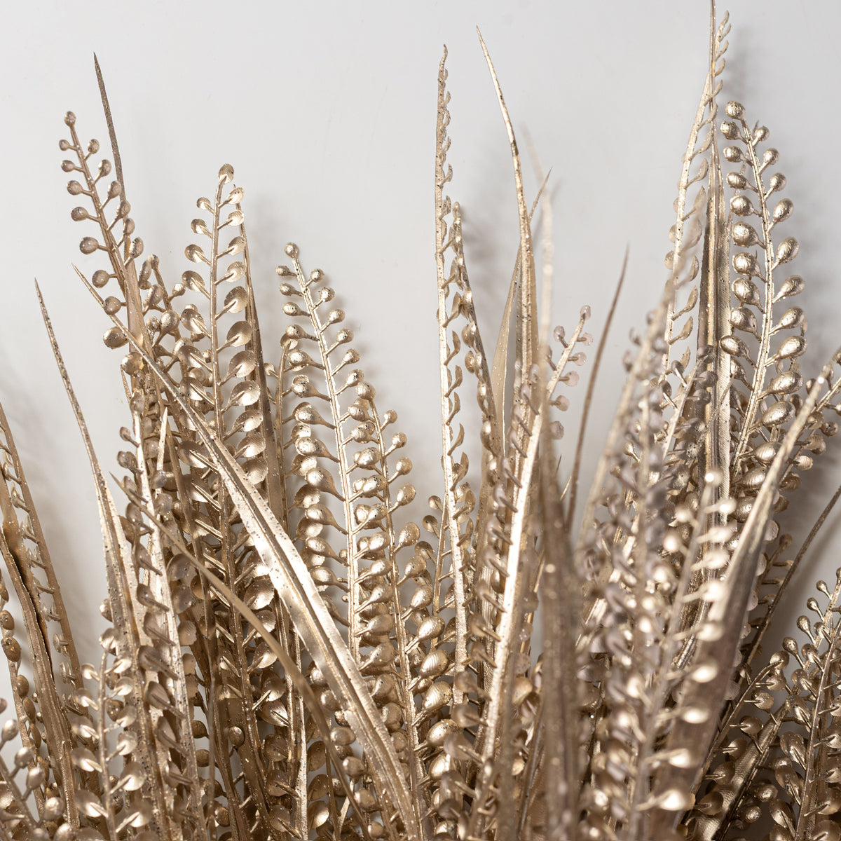 20" Glittered Button Fern Bush: Champagne Gold Lifestyle Photo