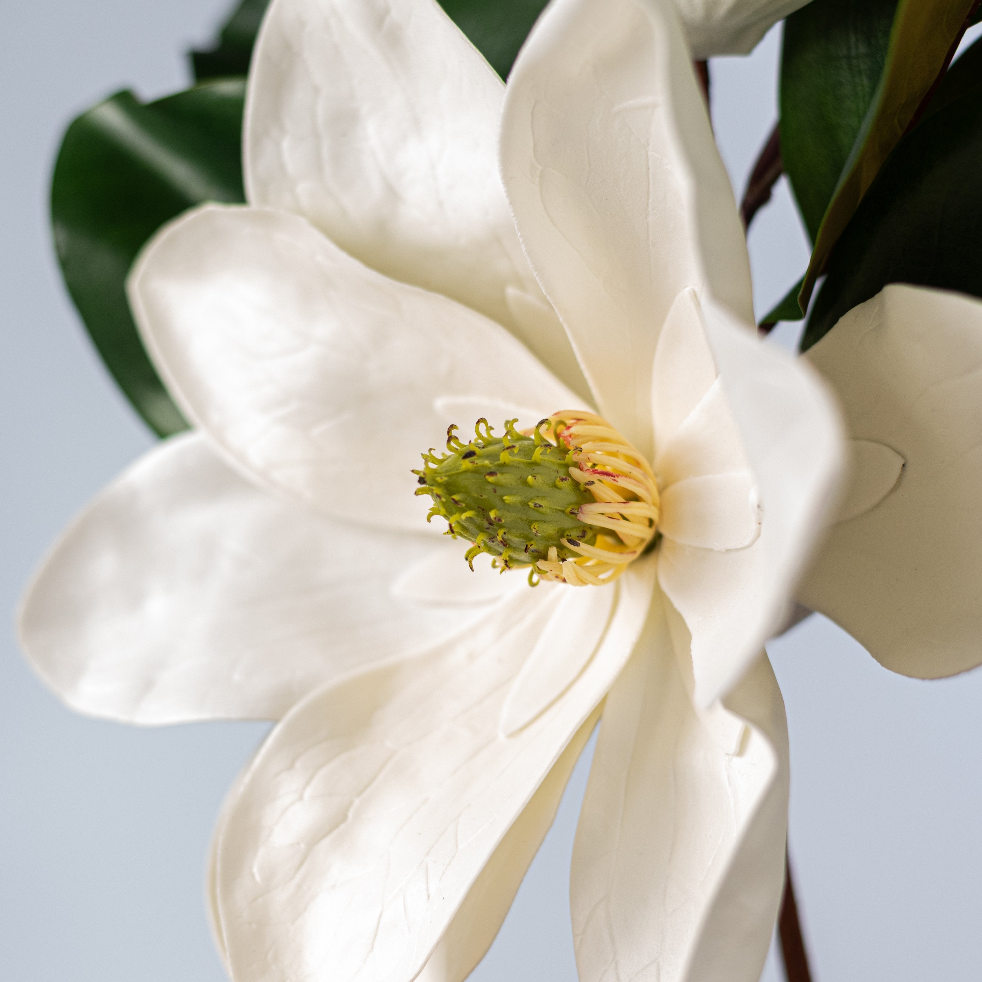 20" Magnolia Flower, Bud & Leaves Pick Lifestyle Photo