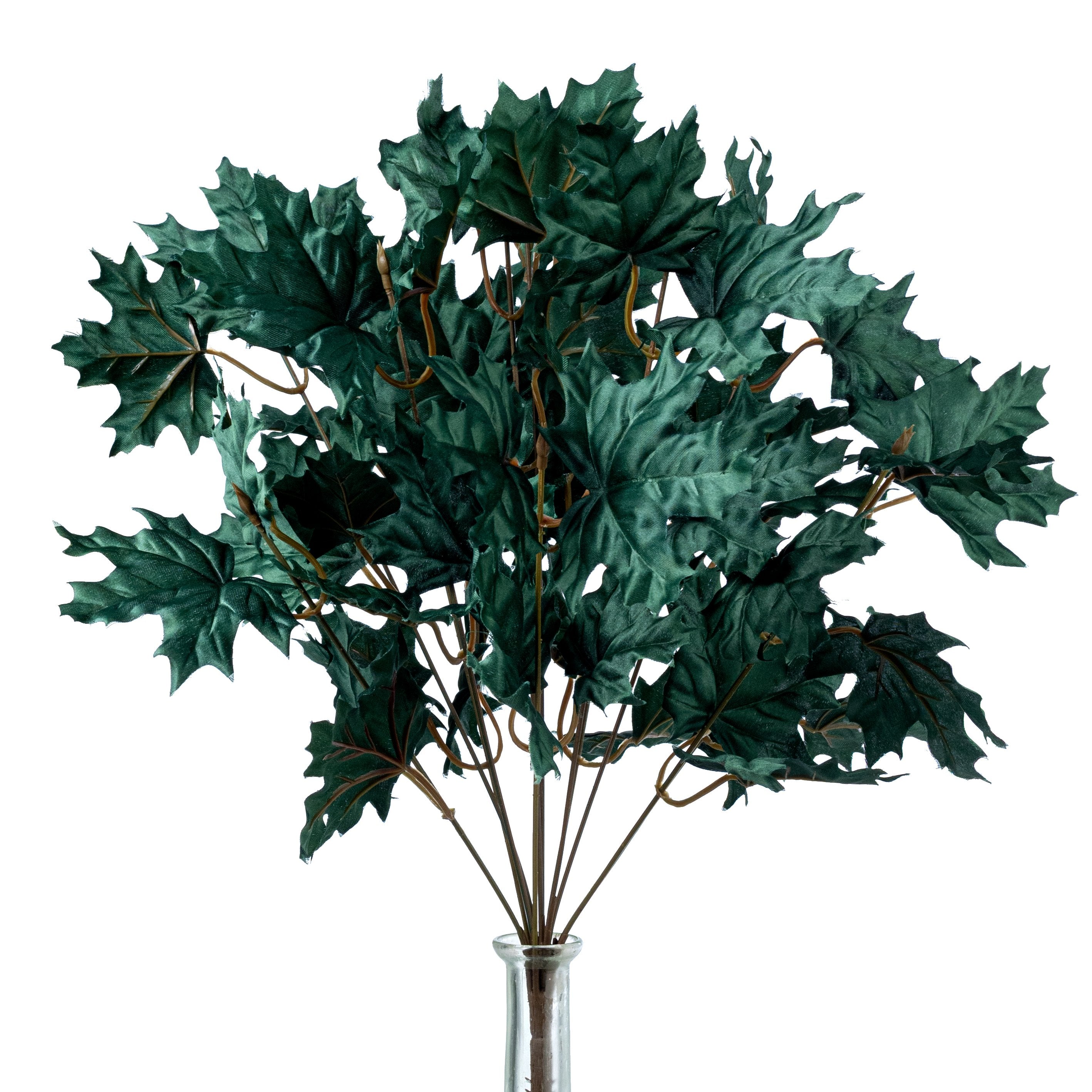 20" Maple Leaf Bush: Hunter Green (12 Stem) Item Number: 56600HG