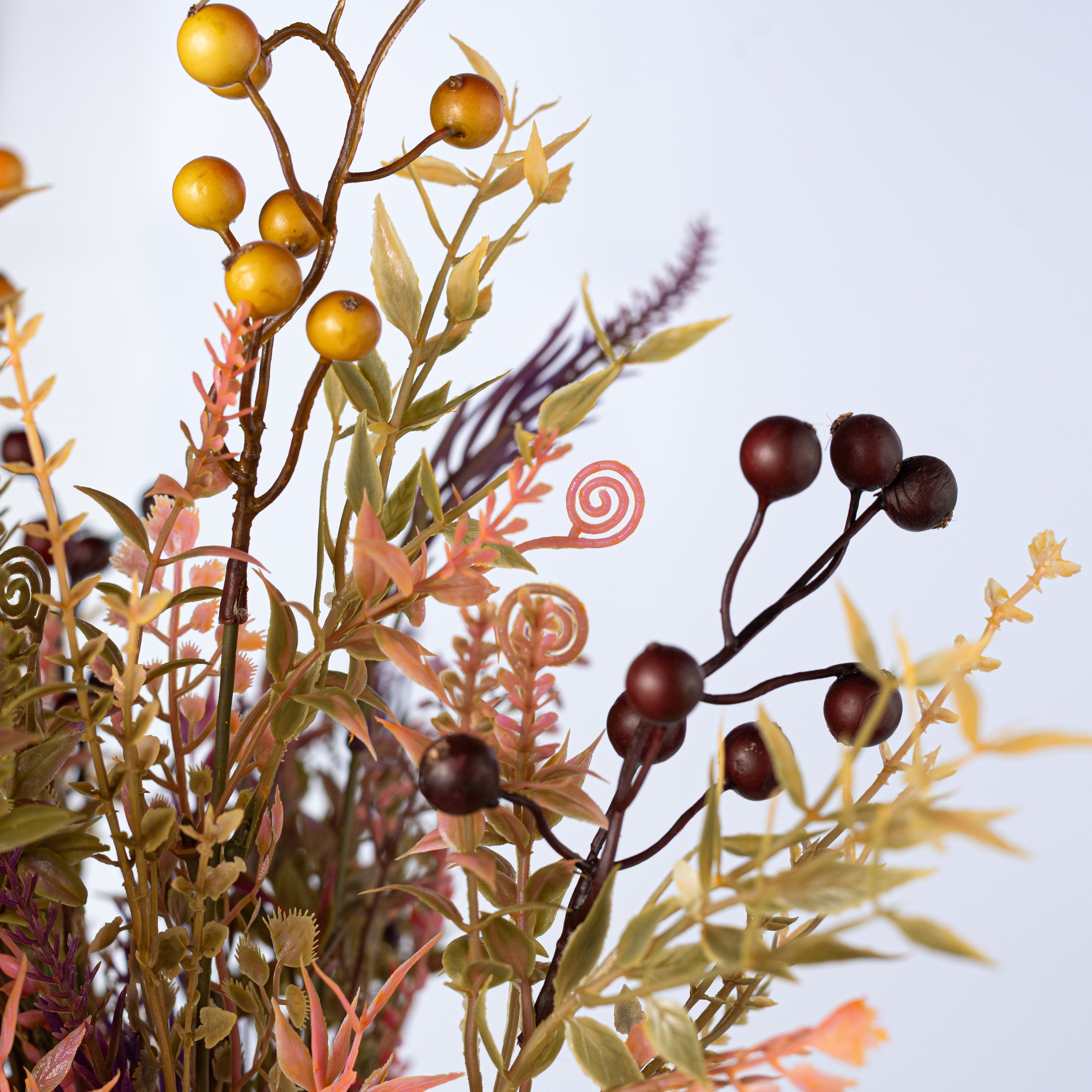 20" Mixed Plastic Leaf & Berry Bush: Fall detail photo 5