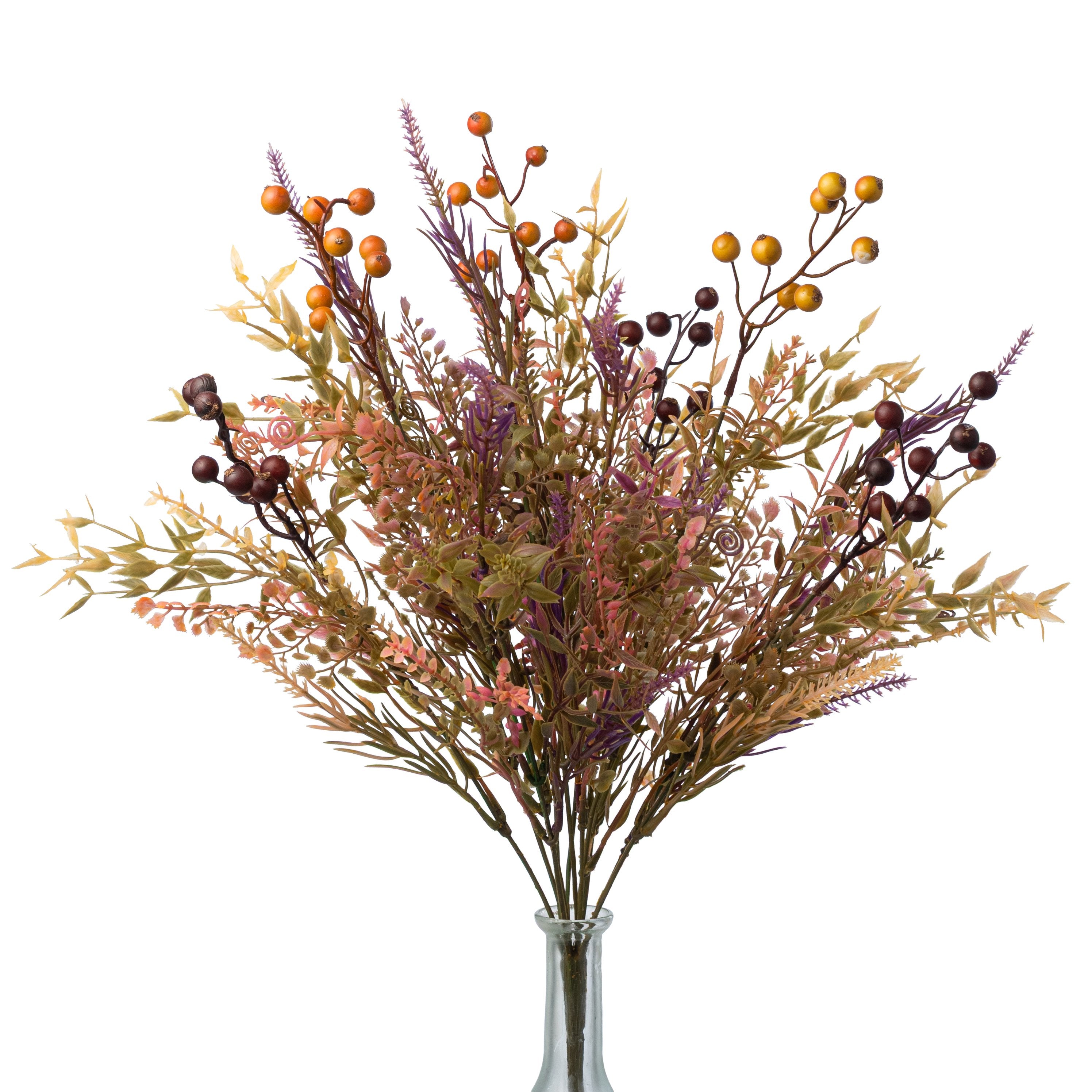 20" Mixed Plastic Leaf & Berry Bush: Fall Item Number: 85252