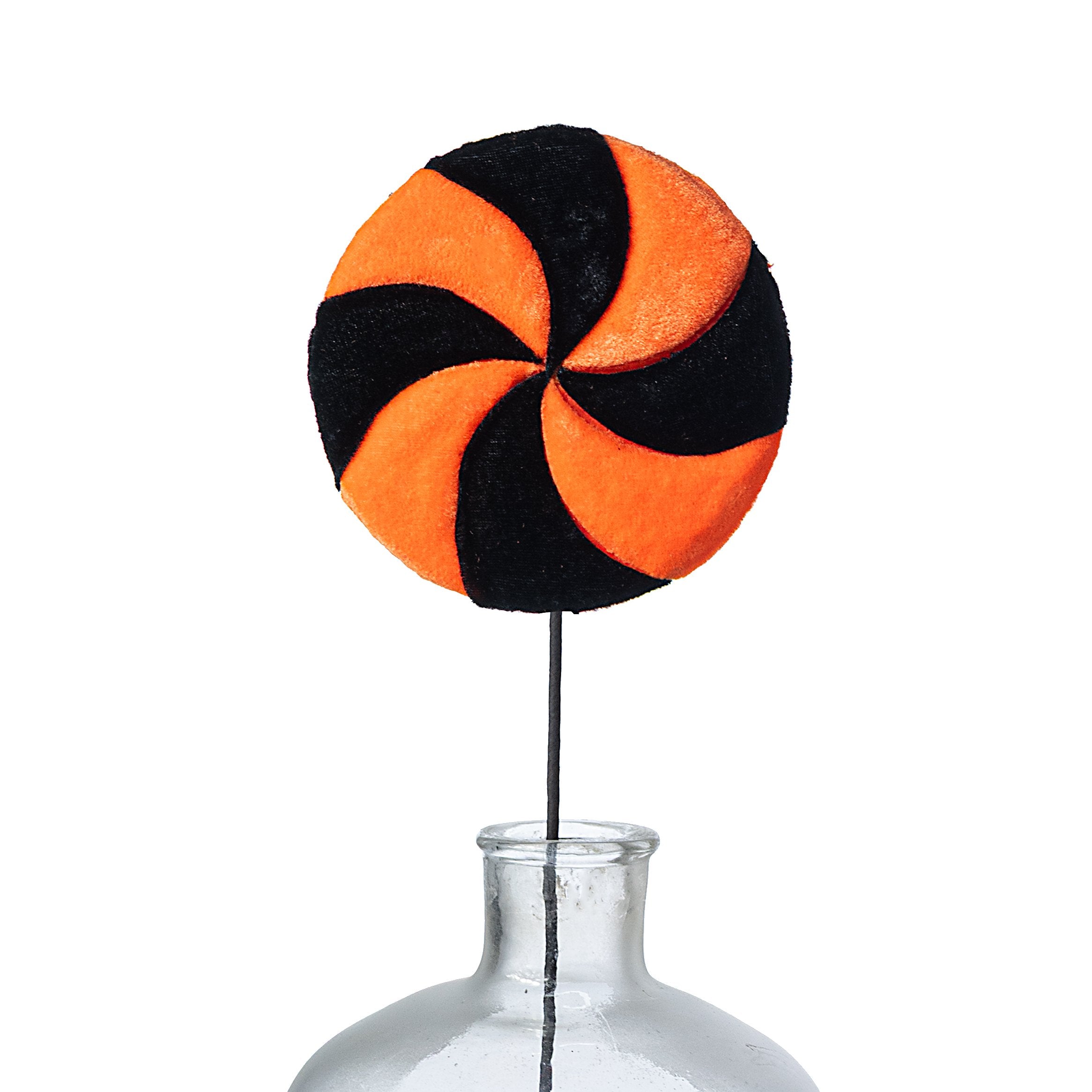 6" x 20" Pinwheel Lollipop Spray: Orange & Black Item Number: 57386ORBK
