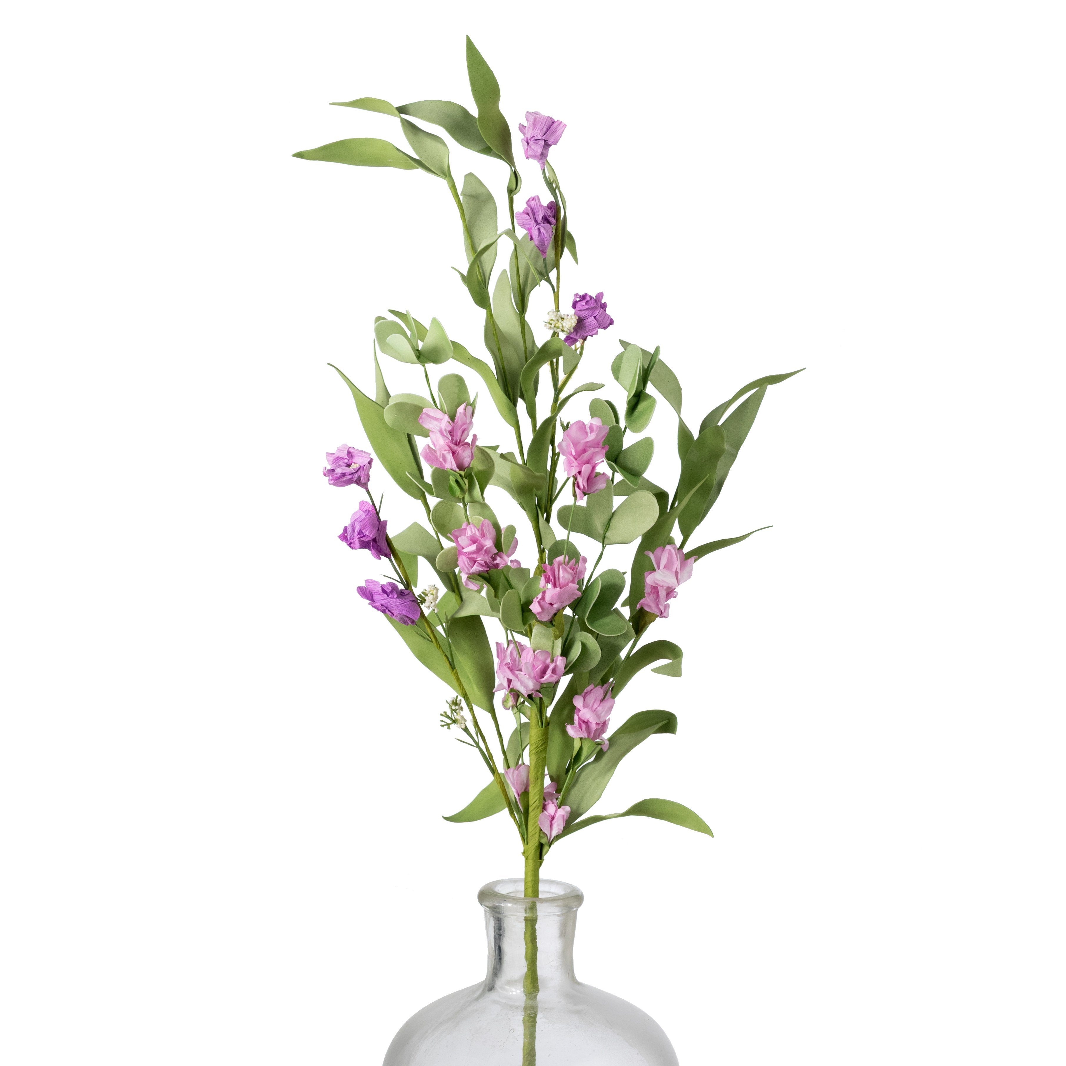 20" Wild Mountain Paper Flower Blossoms Spray: Lavender Item Number: 550215