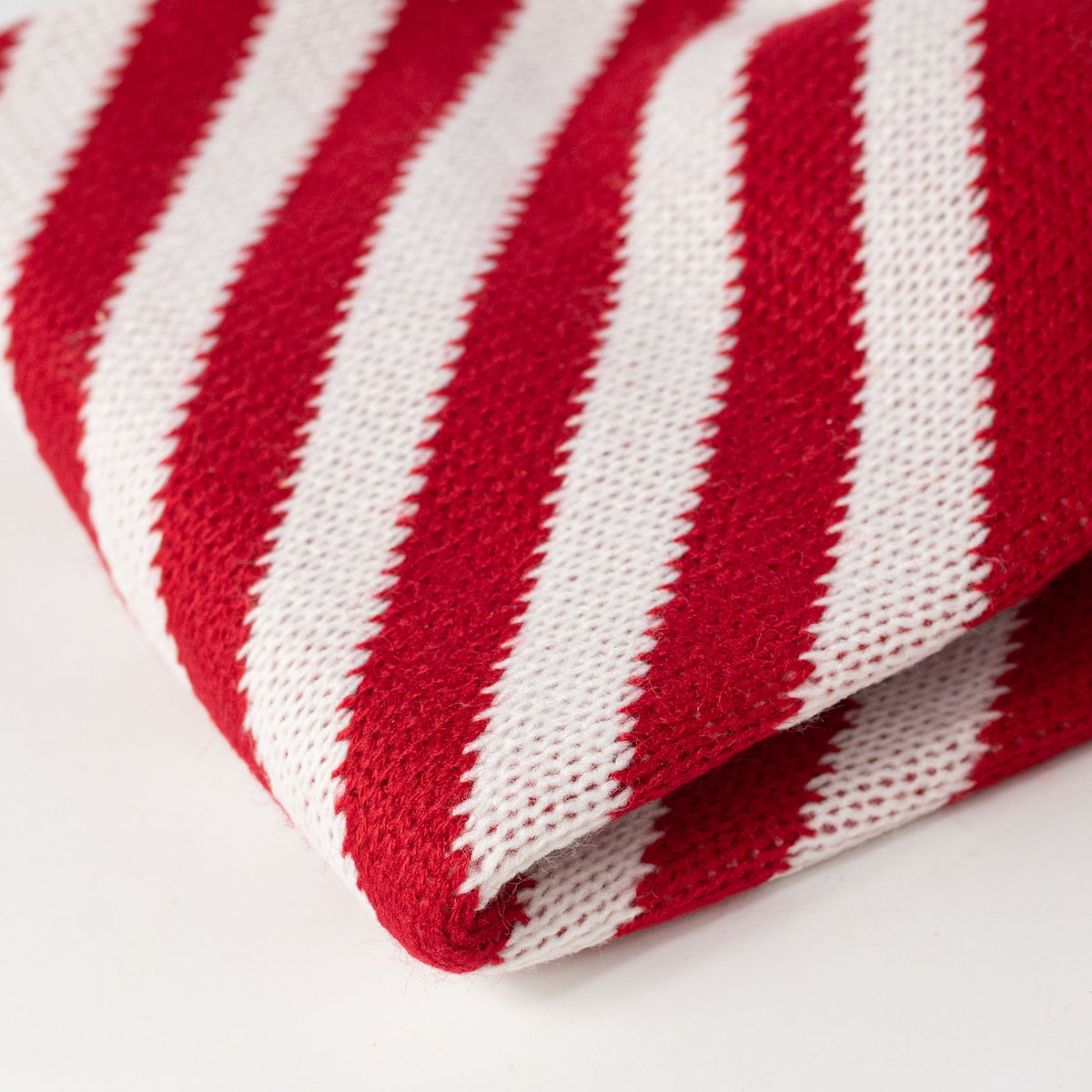 21" x 17" Red & White Peppermint Stripe Knit Bow Decoration detail photo 3