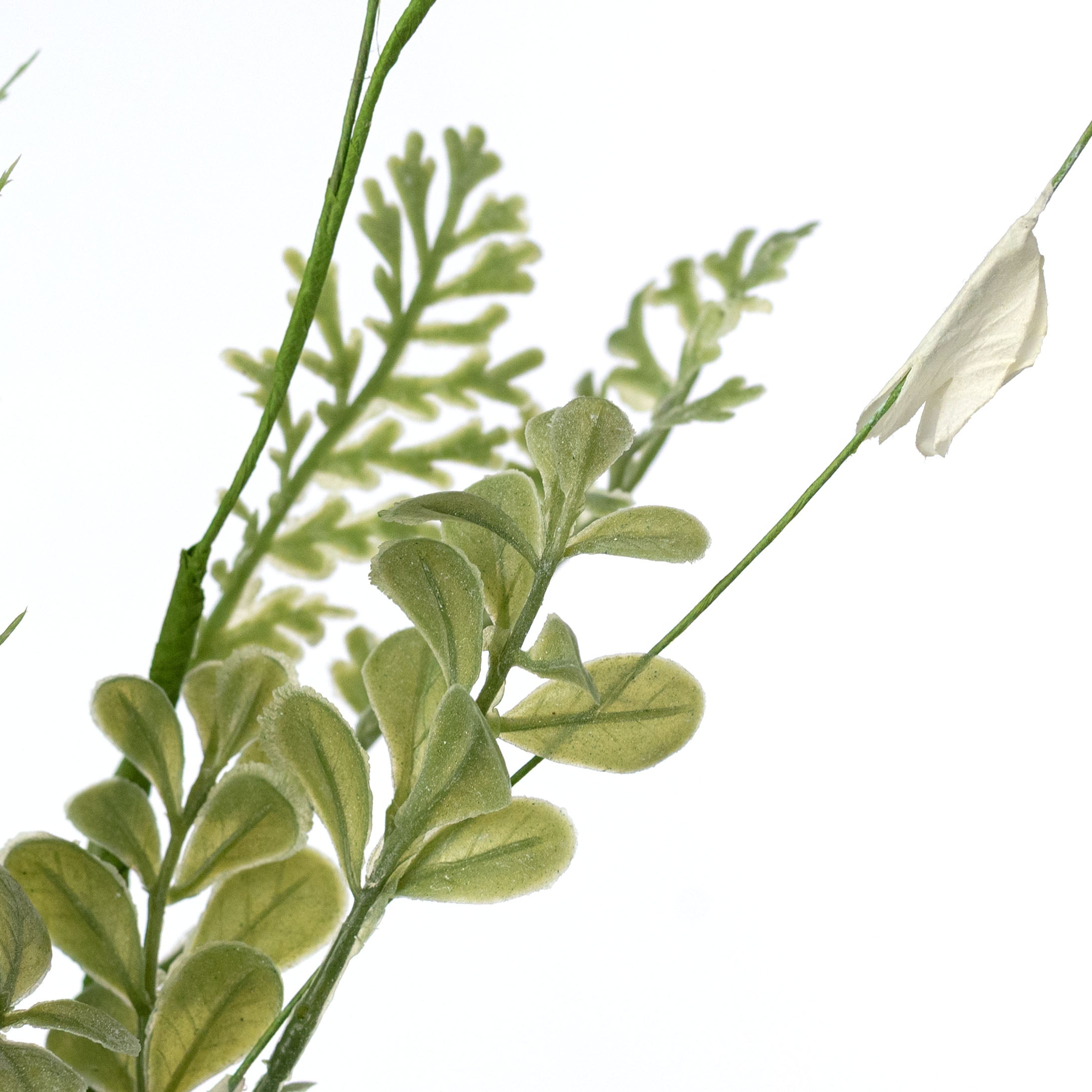 21â Artificial Poppy Flower Bush: Cream (10 Stem) detail photo 4