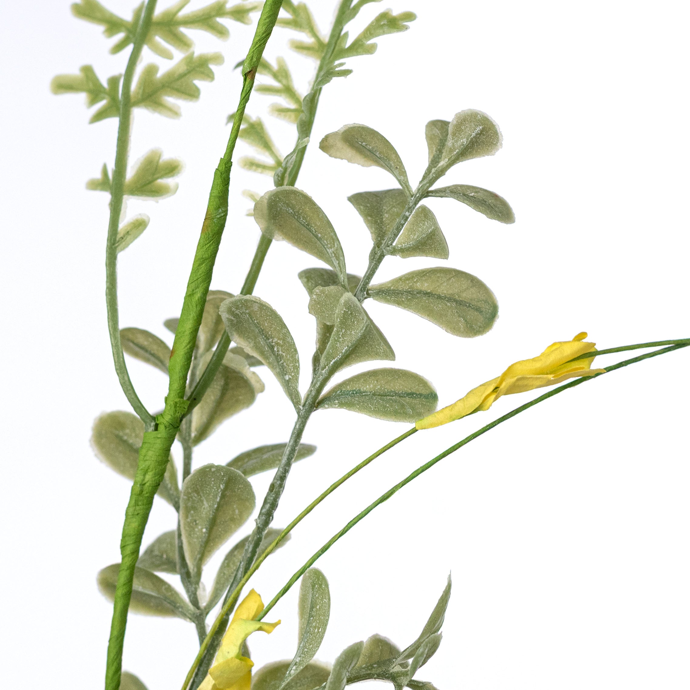 21â Artificial Poppy Flower Bush: Yellow (10 Stem) detail photo 4