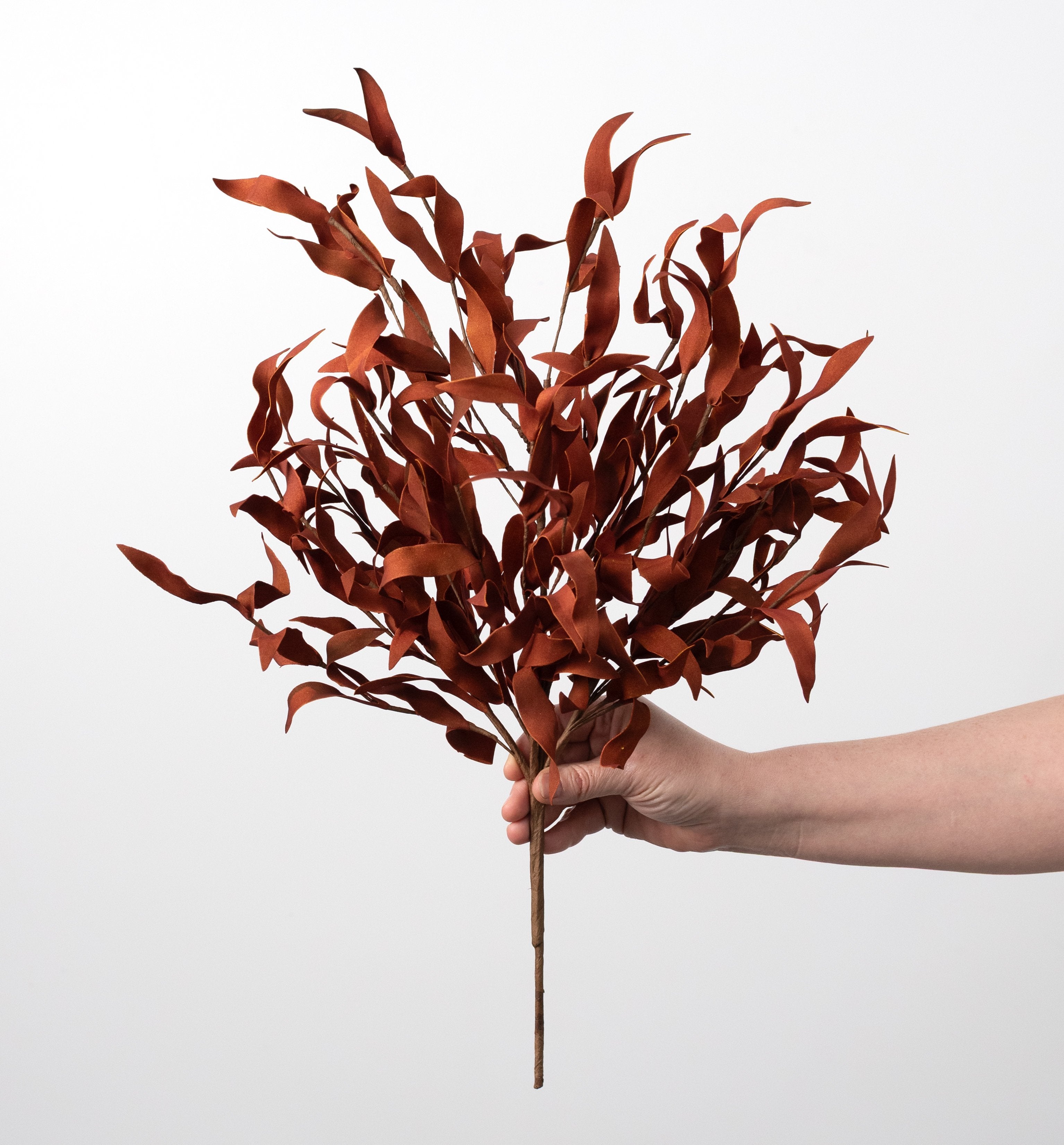 21" Foam Herb Leaves Bush: Rust detail photo 3