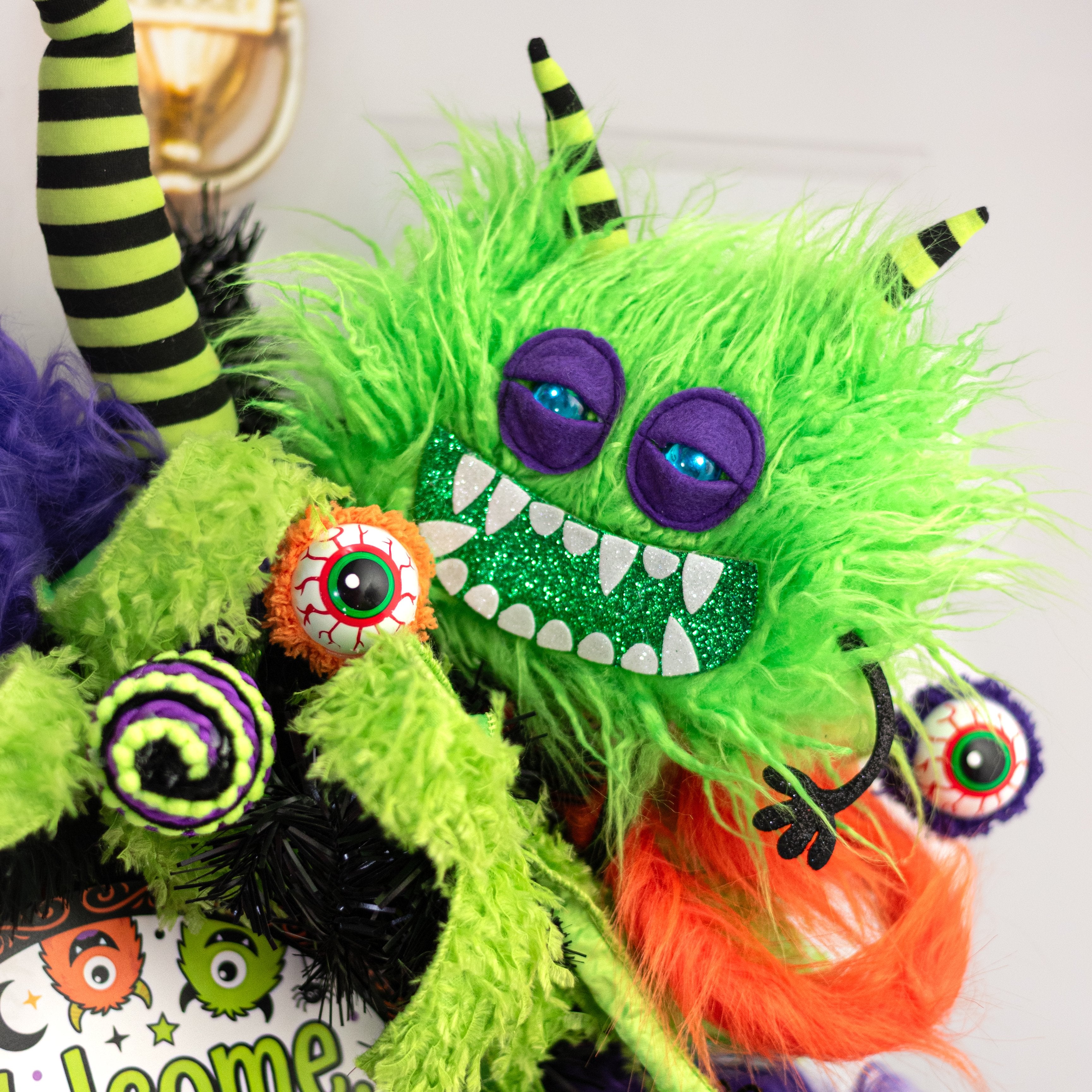 21" Furry Halloween Monster Spray: Green Lifestyle Photo