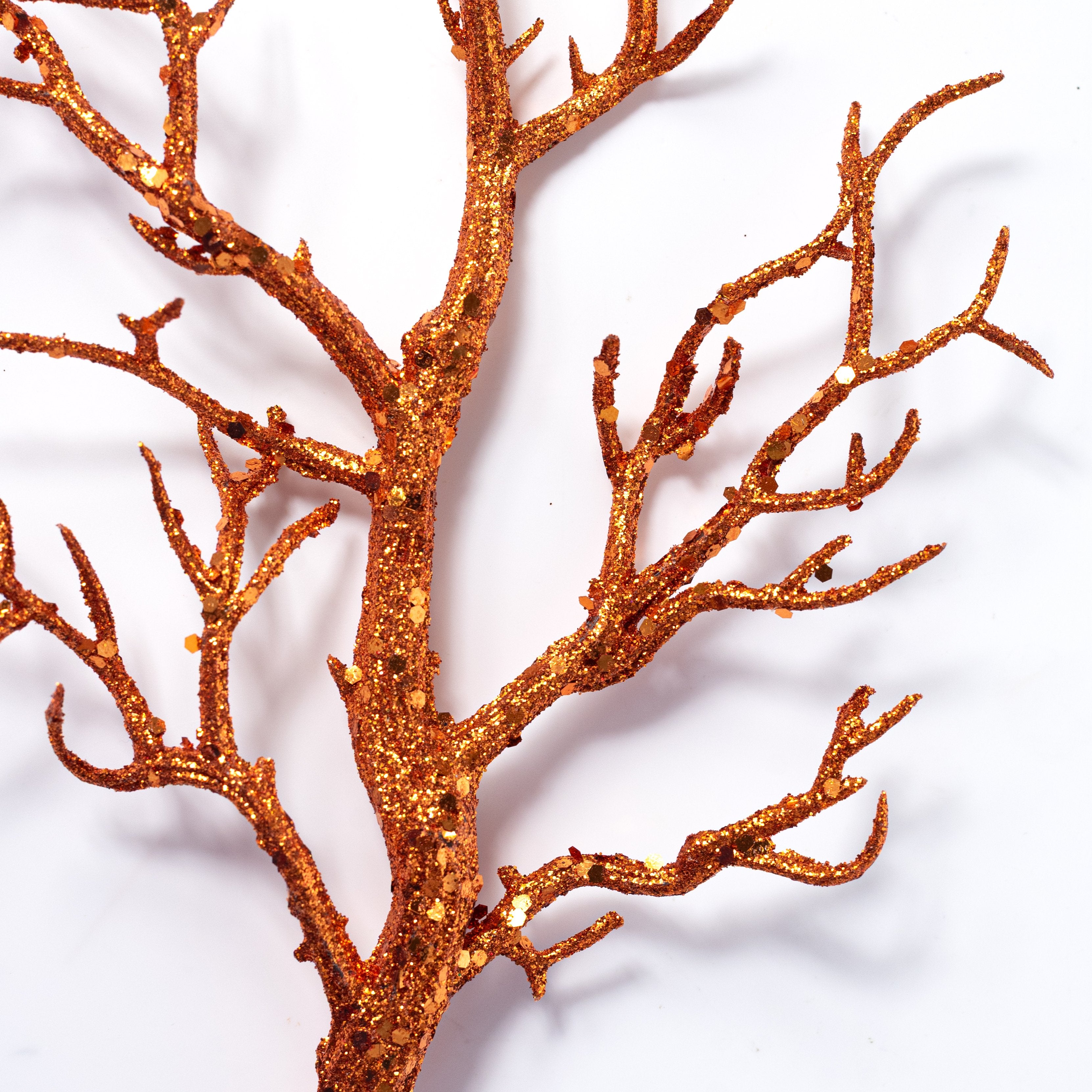 21" Glitter Twig Spray: Orange Lifestyle Photo