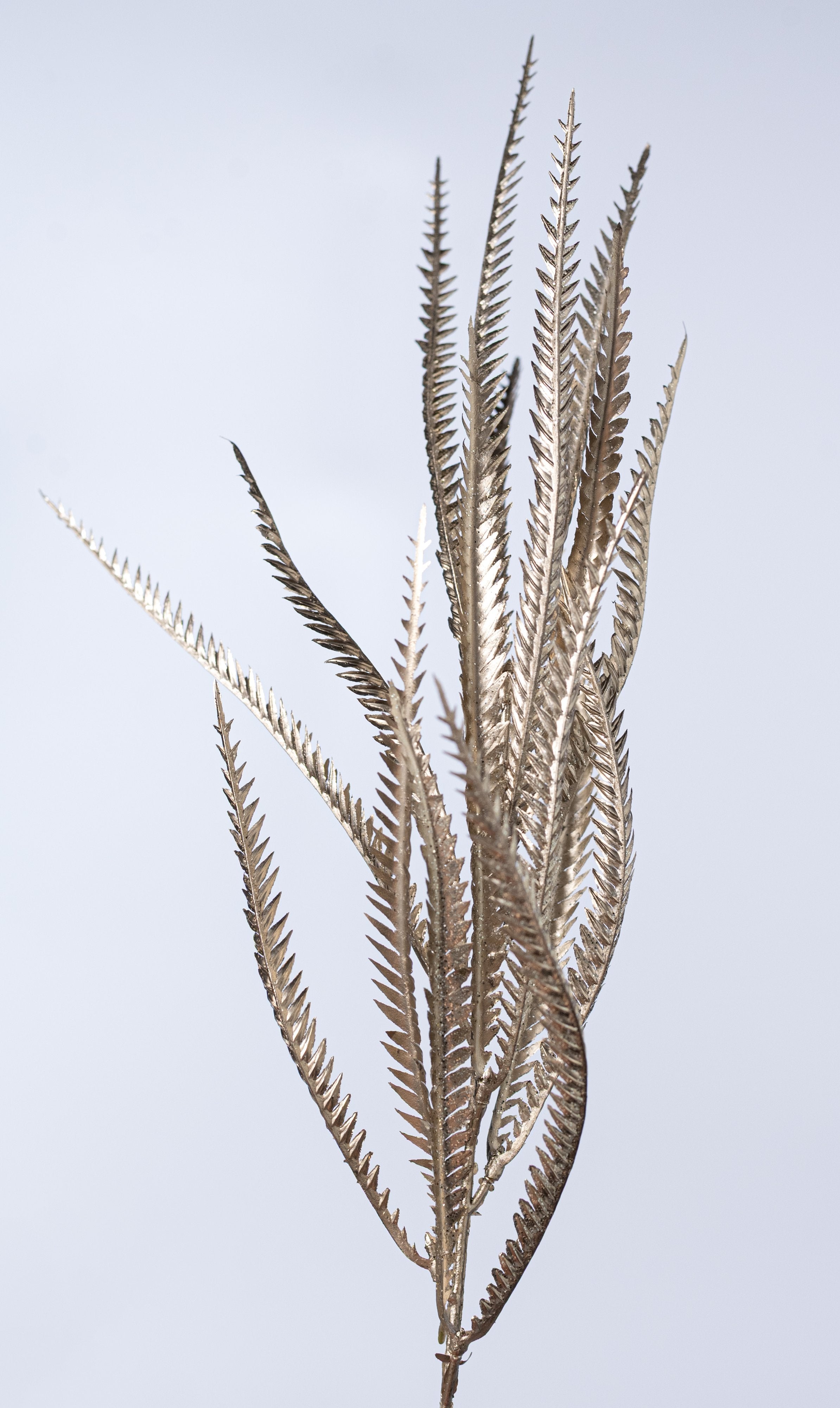 21" Glittered Sword Fern Bush: Champagne Gold detail photo 4