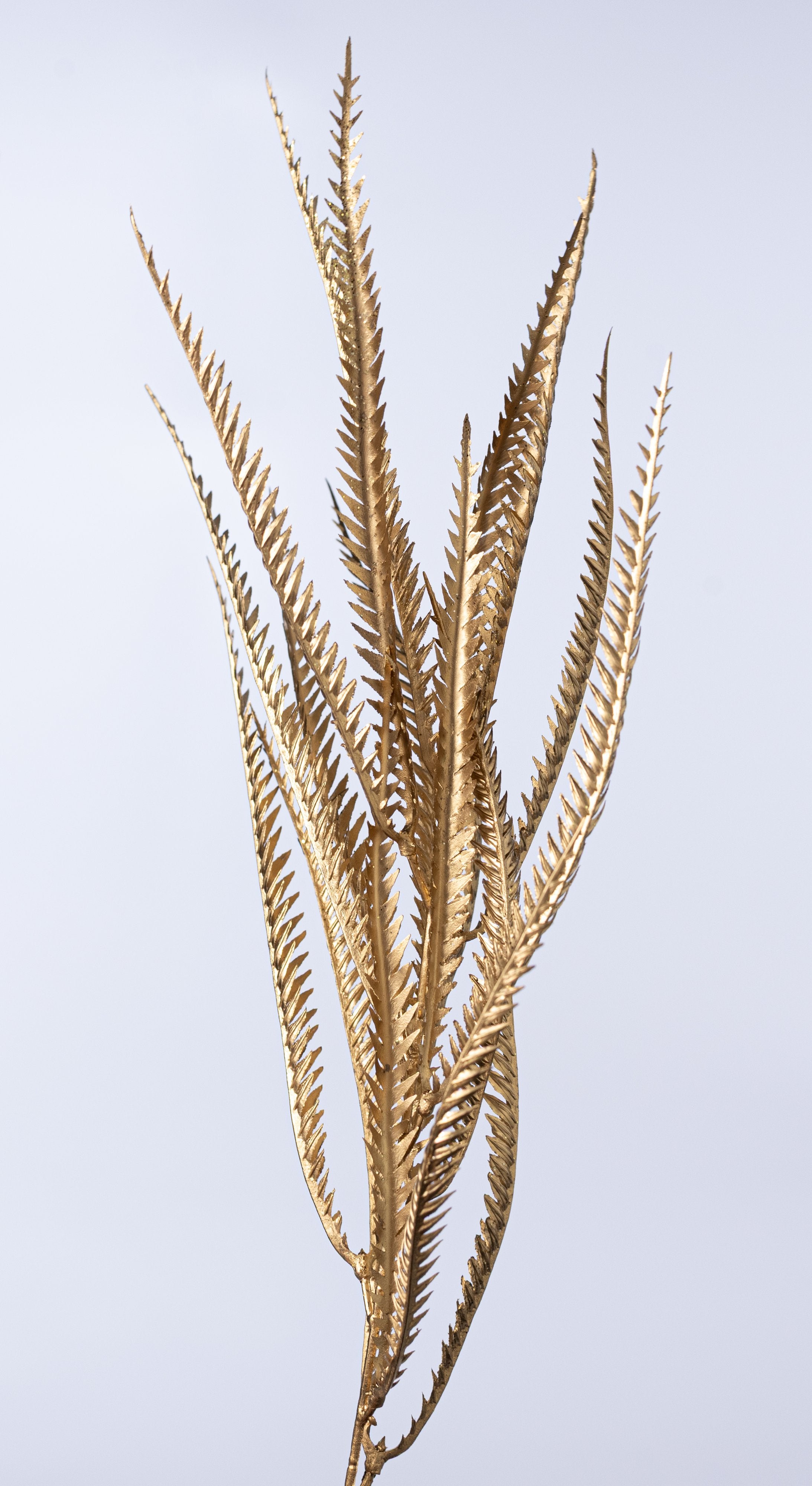 21" Glittered Sword Fern Bush: Gold detail photo 4