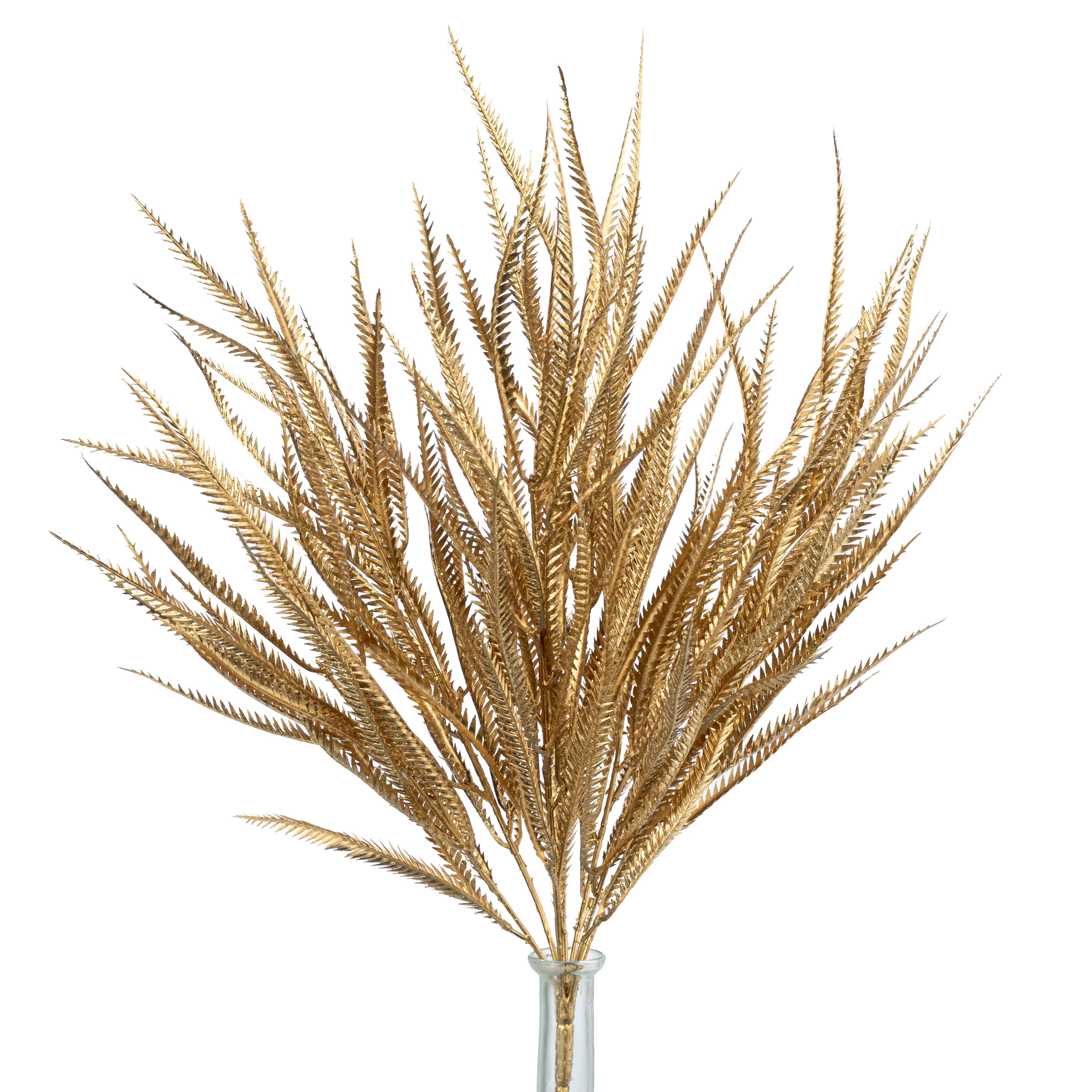 21" Glittered Sword Fern Bush: Gold Item Number: 85796-GOLD