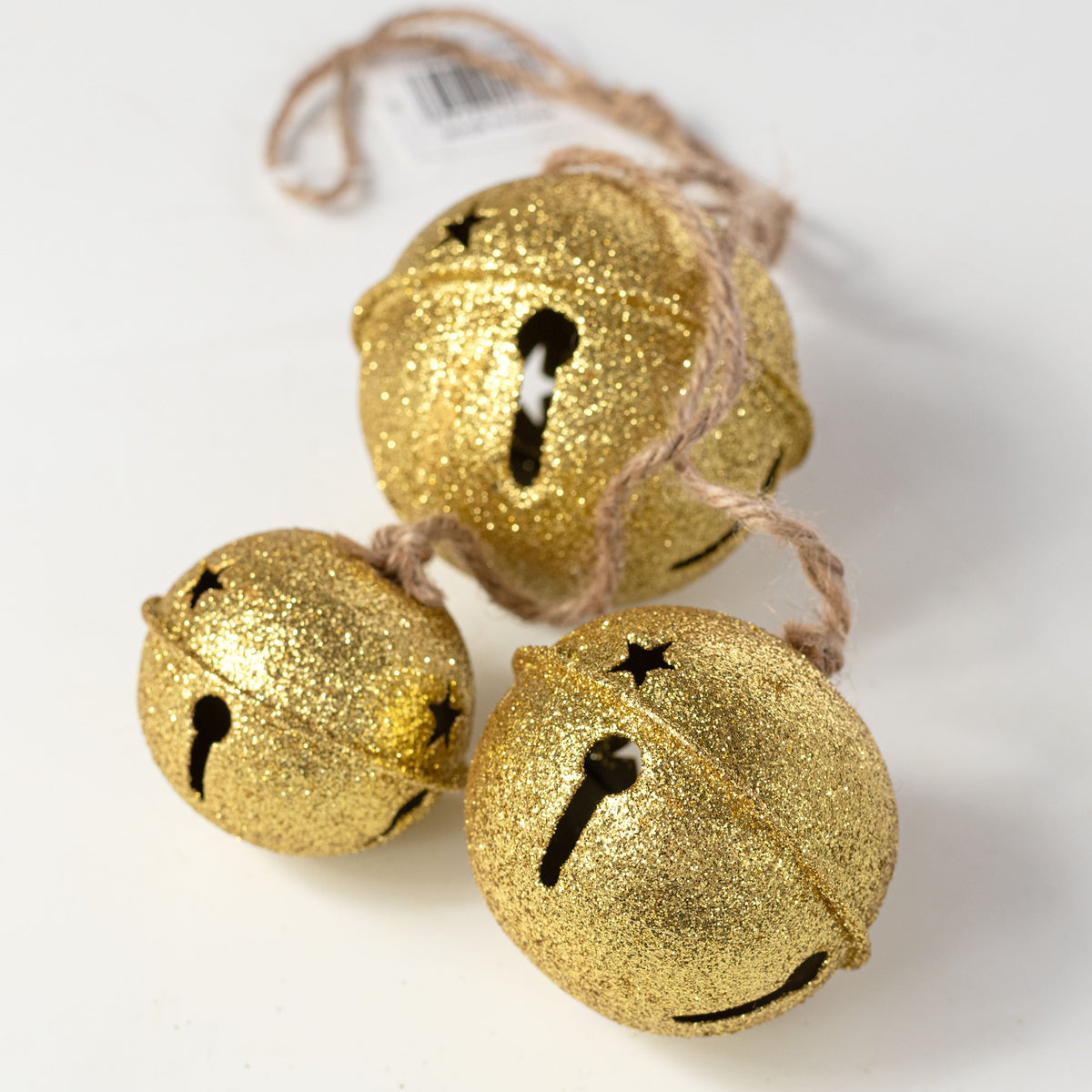 21" Hanging Glitter Jingle Bell Cluster Ornament: 18K Gold detail photo 5