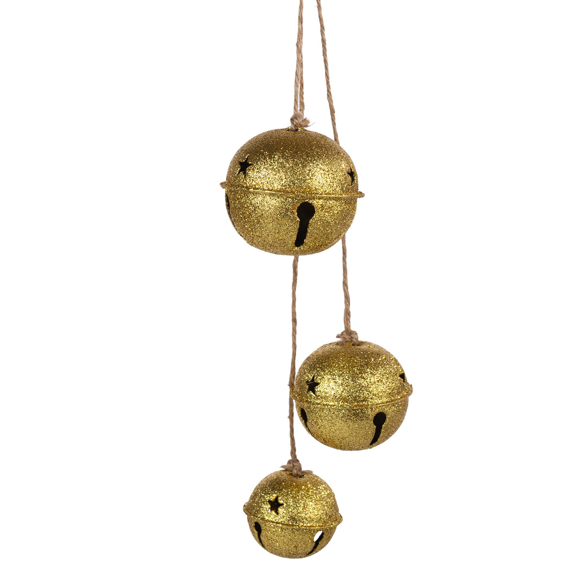 21" Hanging Glitter Jingle Bell Cluster Ornament: 18K Gold Item Number: XC445808