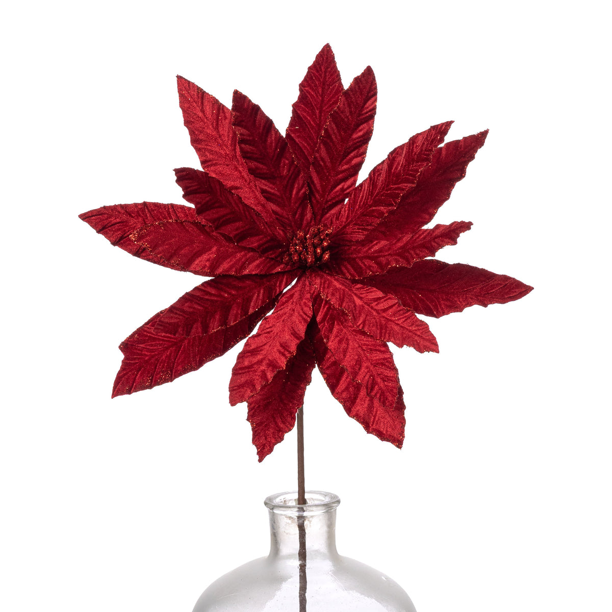 22" Embossed Velvet Flower Stem: Red Item Number: 227528