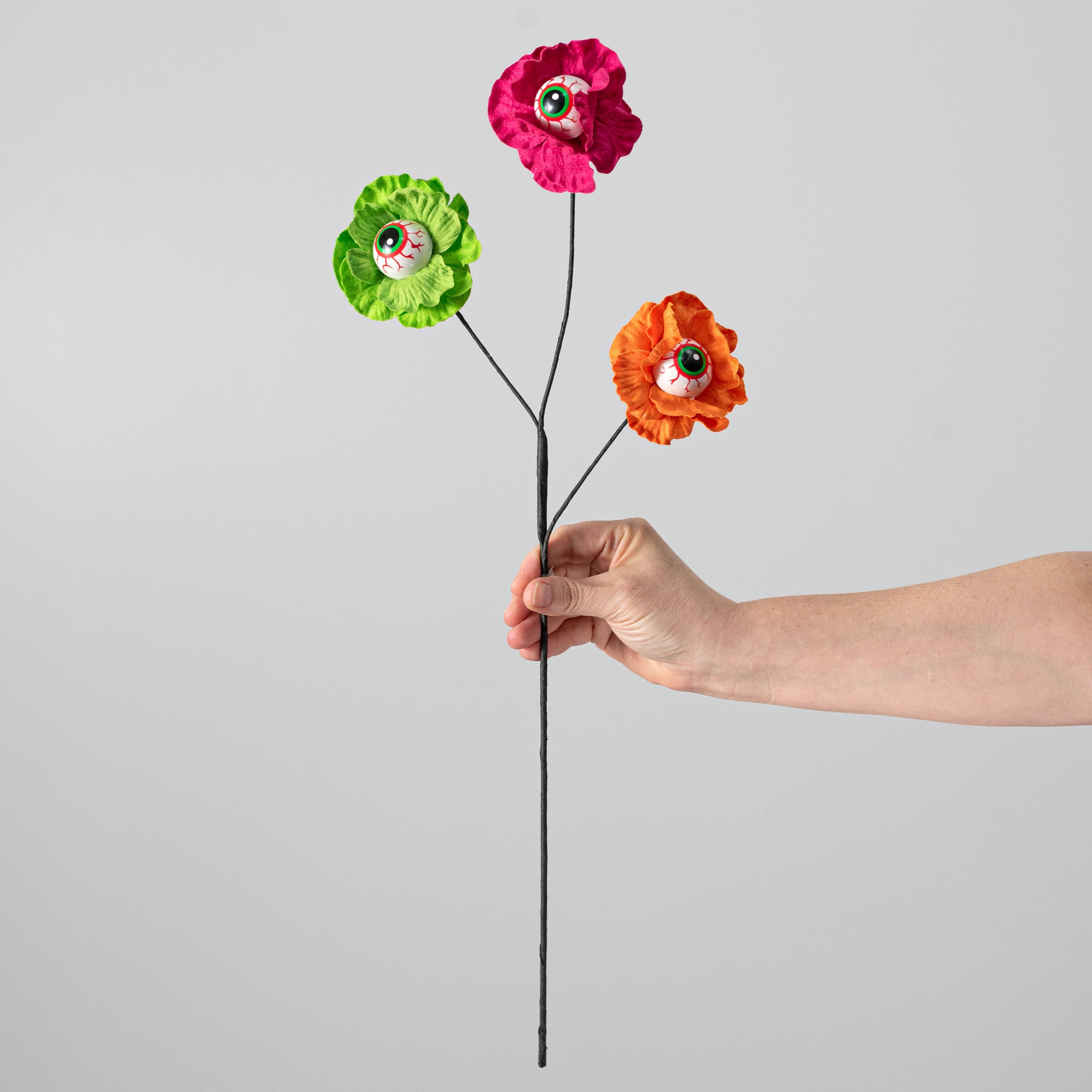 22" Eyeball Poppy Spray: Hot Pink, Orange & Lime detail photo 3